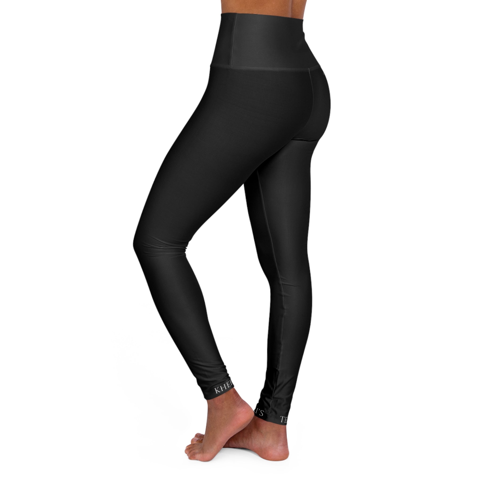 Blk High Waisted Khepri'sTees Yoga Leggings | Stylish Workout Leggings, Fitness Apparel, Athleisure Wear, Gym Clothes, Comfortable Activewear