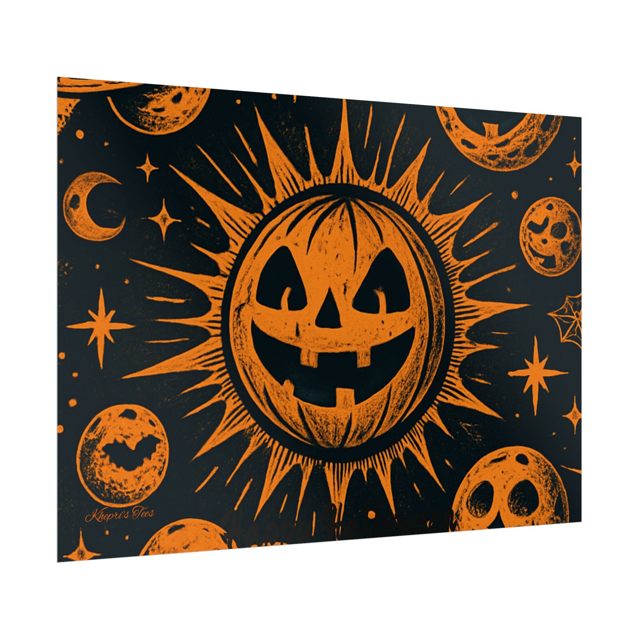 Sun & Friends- Halloween Rolled Poster, Spooky Wall Art, Fall Decor, Trick or Treat Print, Jack-o'-Lantern Home Decor