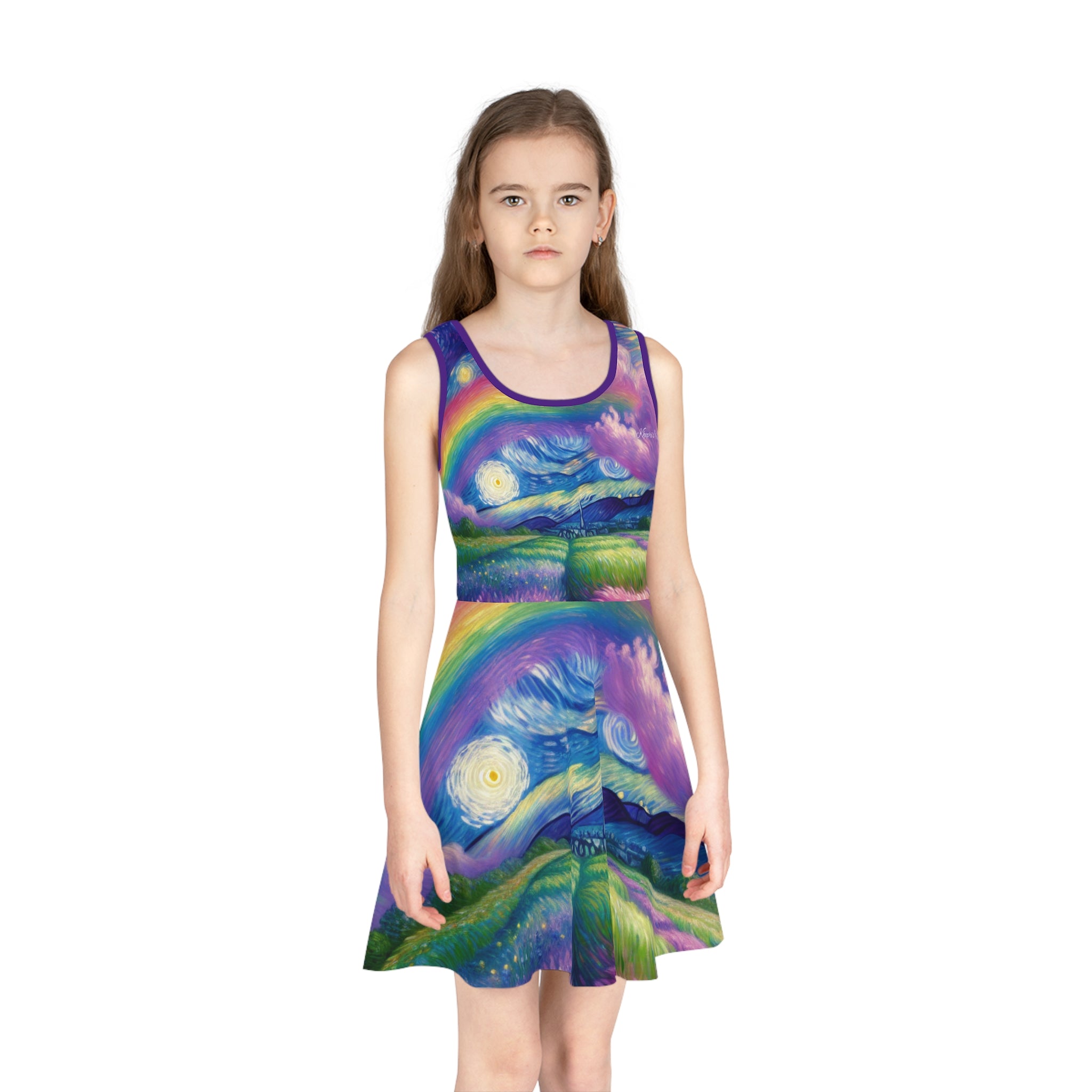 Girls' Sundress — Sunny Day—Van Gogh Inspired Print