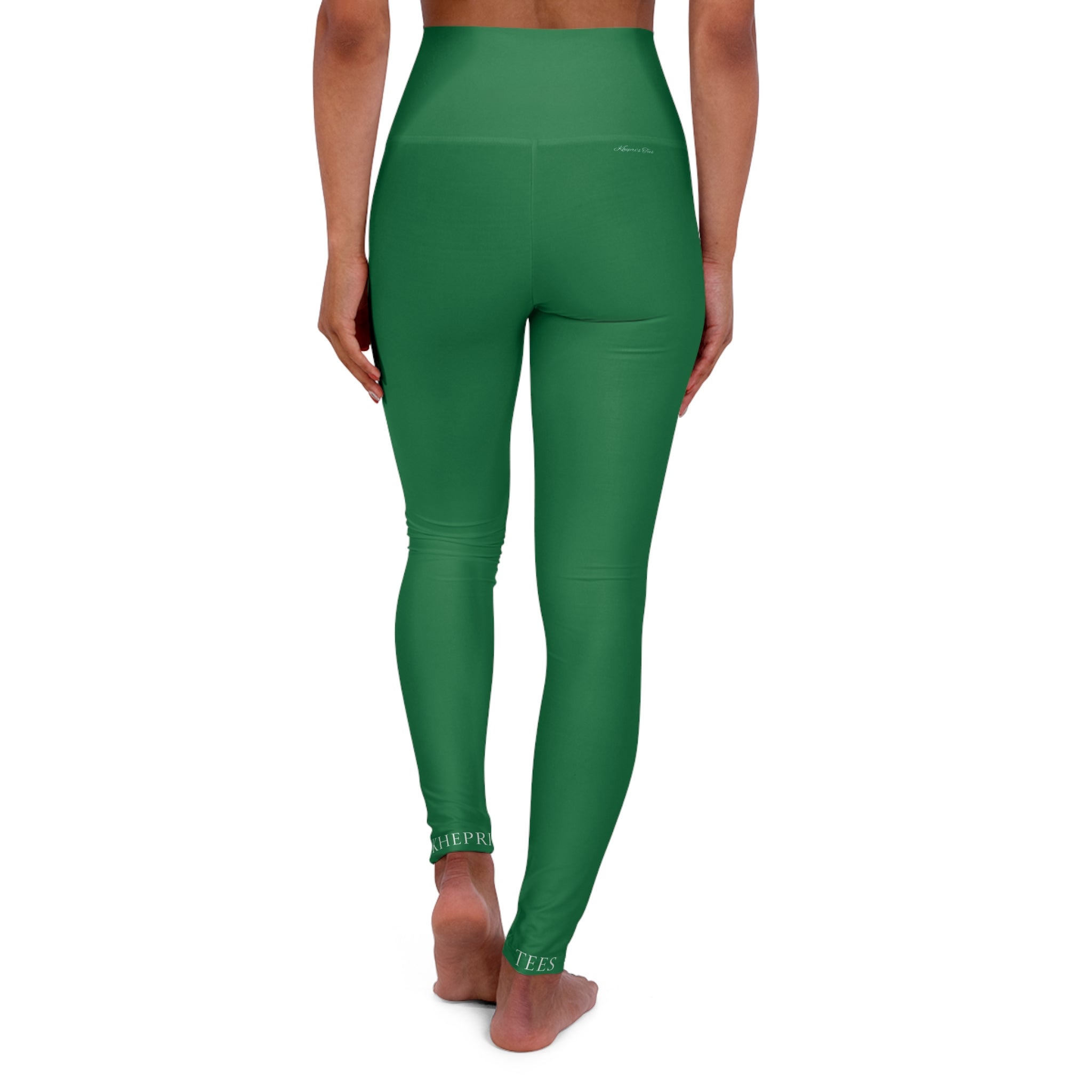 Green High Waisted Khepri'sTees Yoga Leggings | Stylish Workout Leggings, Fitness Apparel, Athleisure Wear, Gym Clothes, Comfortable Activewear