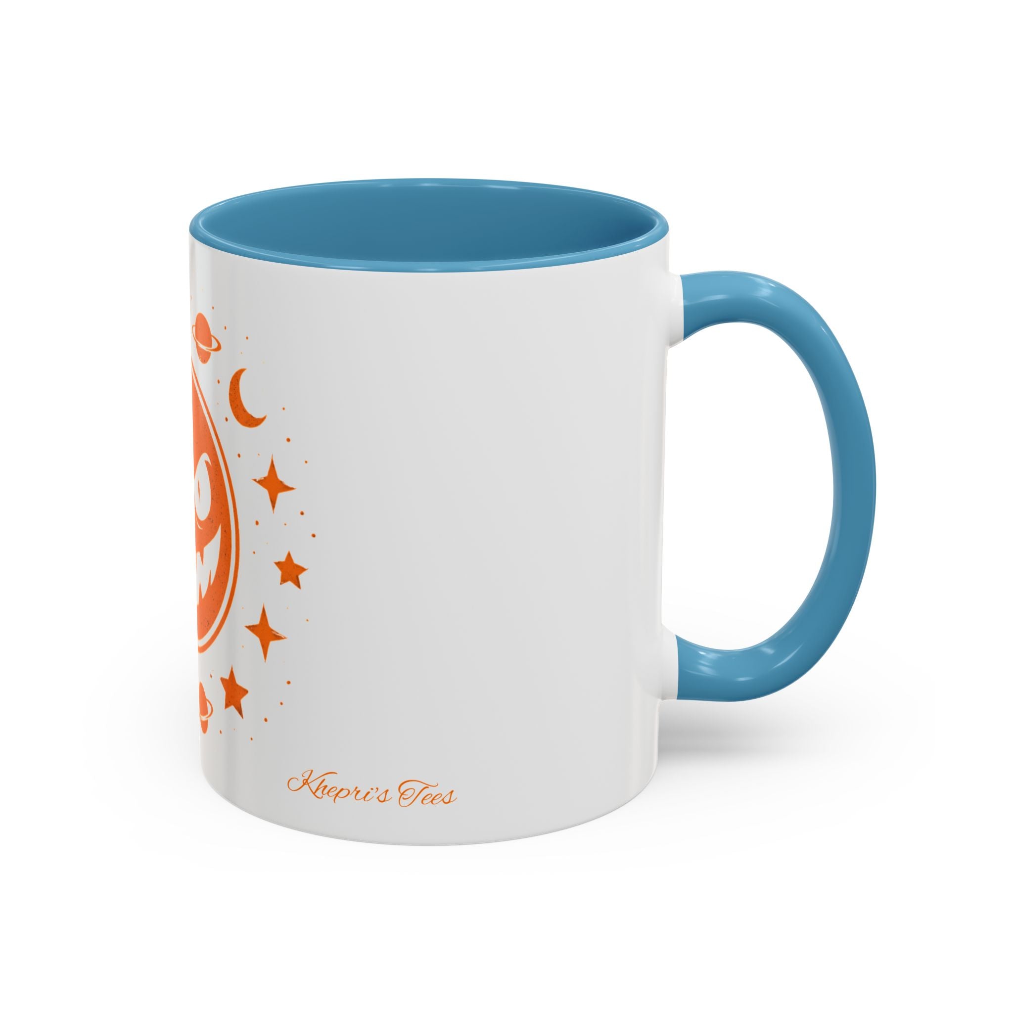 Cosmic Grin Coffee Mug - Fun Space Design, Halloween Gift, Unique Ceramic Mug, Sci-Fi Lover's Drinkware, Planetary Decor