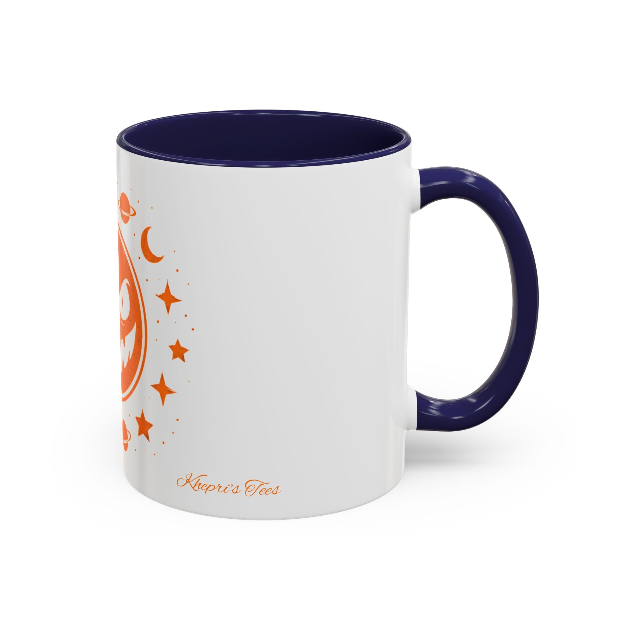 Cosmic Grin Coffee Mug - Fun Space Design, Halloween Gift, Unique Ceramic Mug, Sci-Fi Lover's Drinkware, Planetary Decor