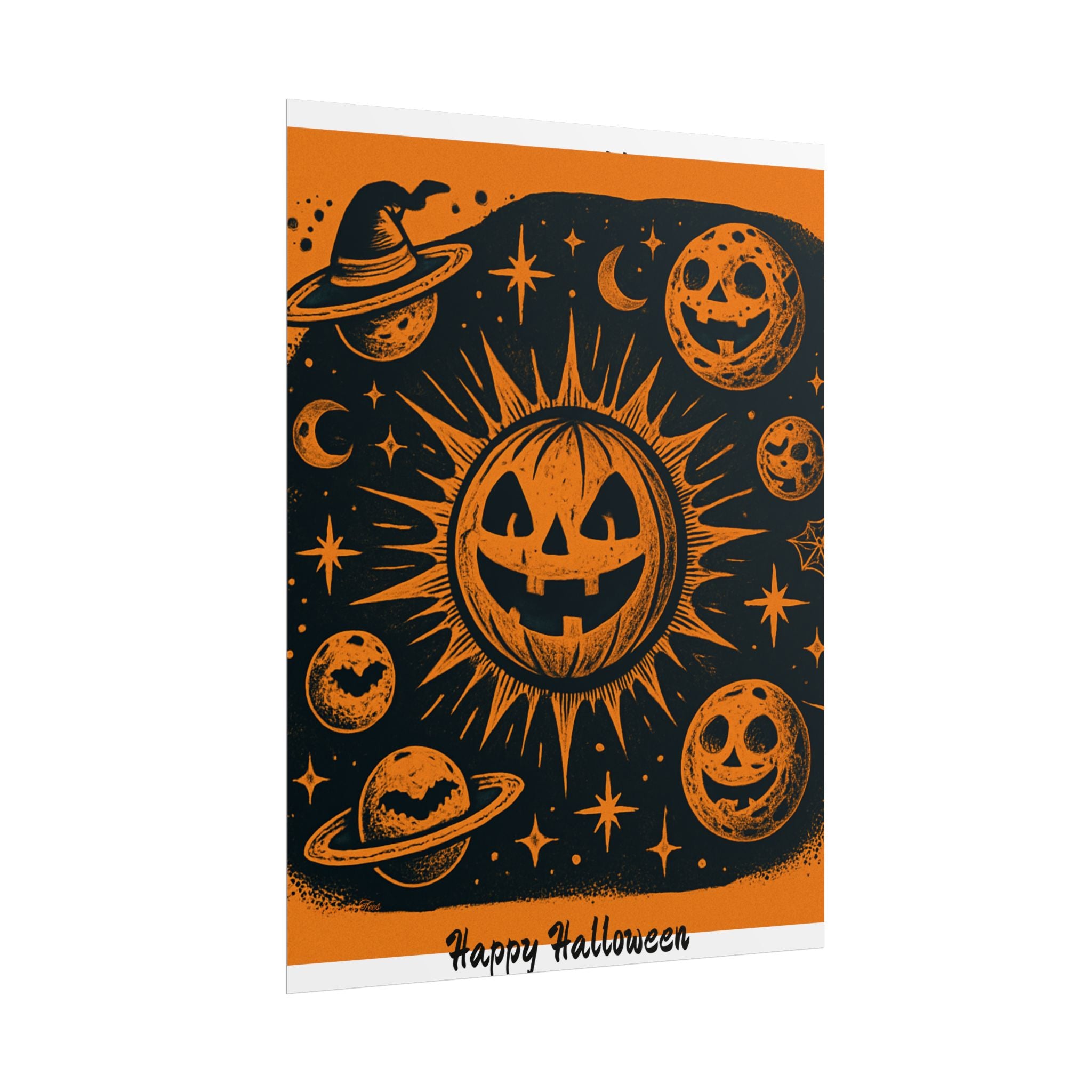 Sun & Friends- Halloween Rolled Poster, Spooky Wall Art, Fall Decor, Trick or Treat Print, Jack-o'-Lantern Home Decor