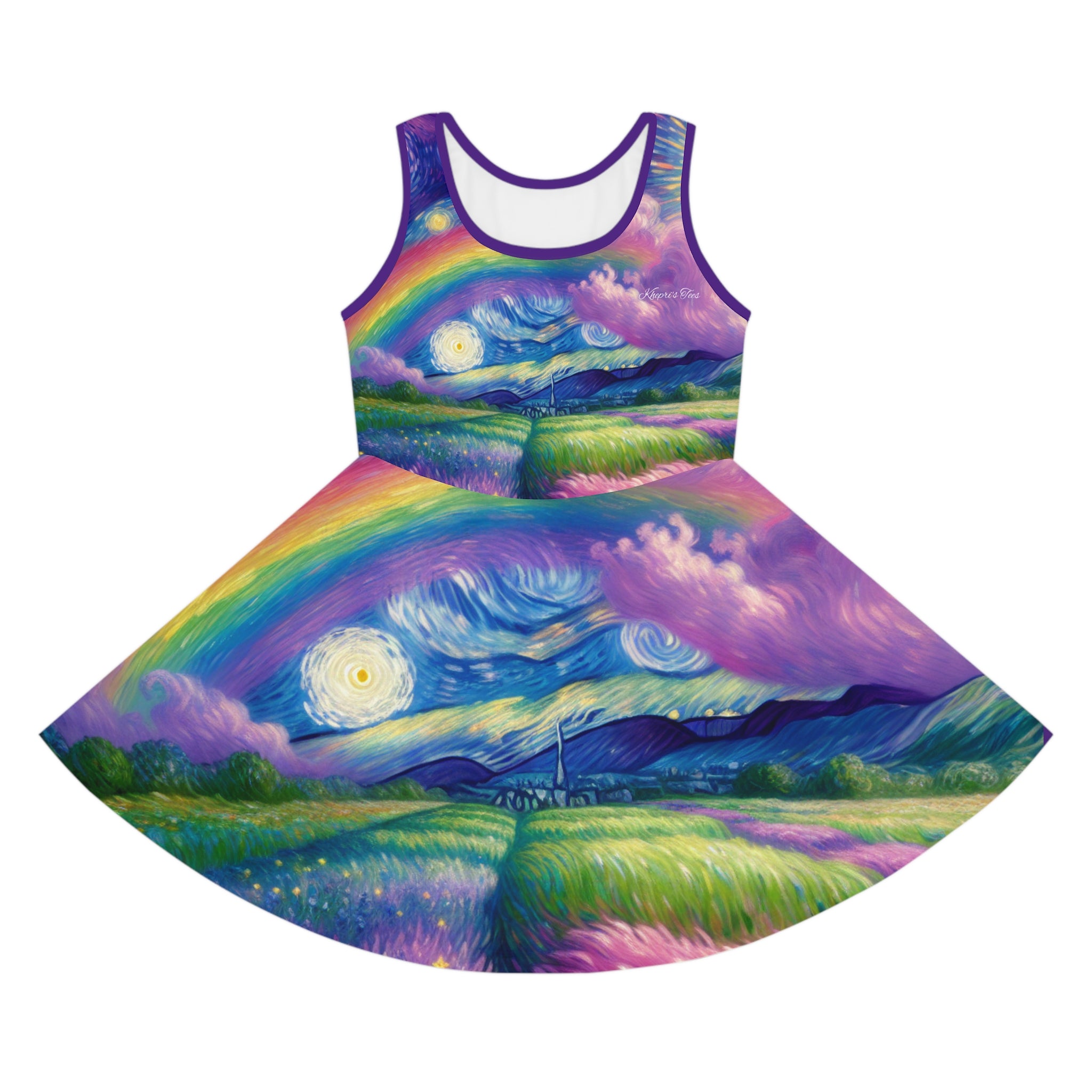 Girls' Sundress — Sunny Day—Van Gogh Inspired Print