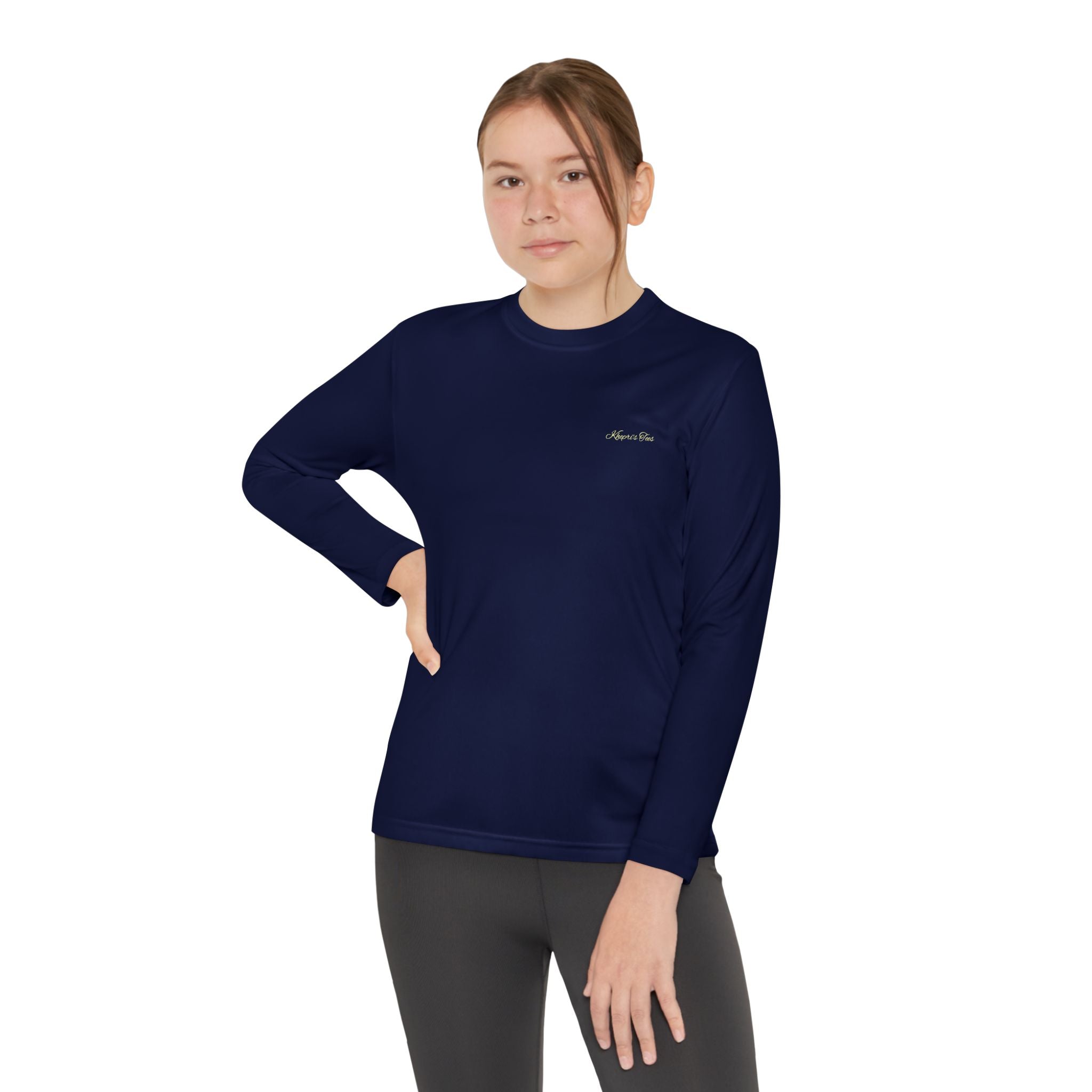Eclipse-Youth Long Sleeve Tee — Minimal Gold Circle Back Logo
