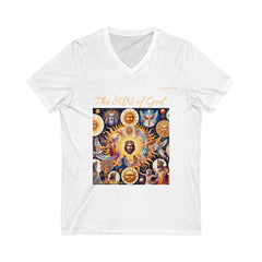 Sun of God-Unisex Jersey Short Sleeve V-Neck Tee