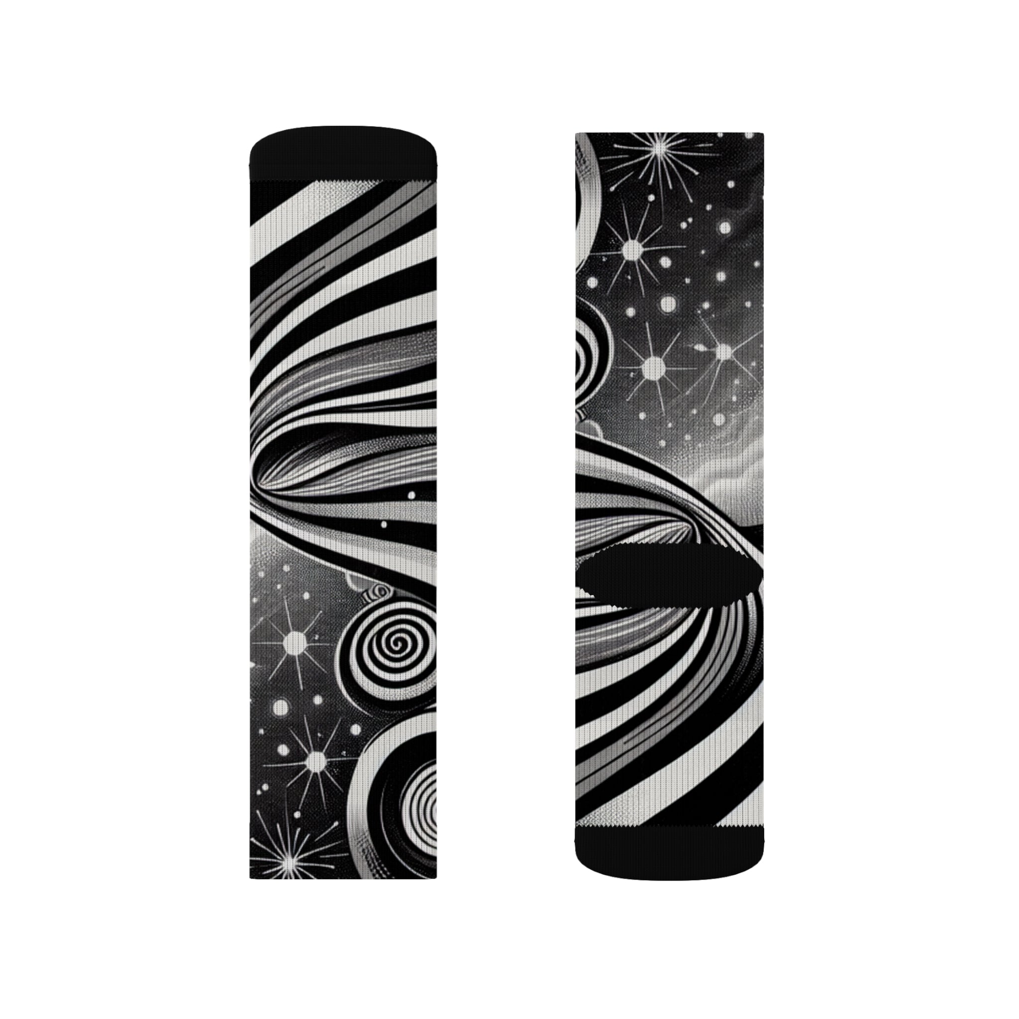 Cosmic Pattern Socks, Unique Sublimation Socks for Astronomers, Gift for Space Lovers, Black and White Starry Design, Stylish [...]