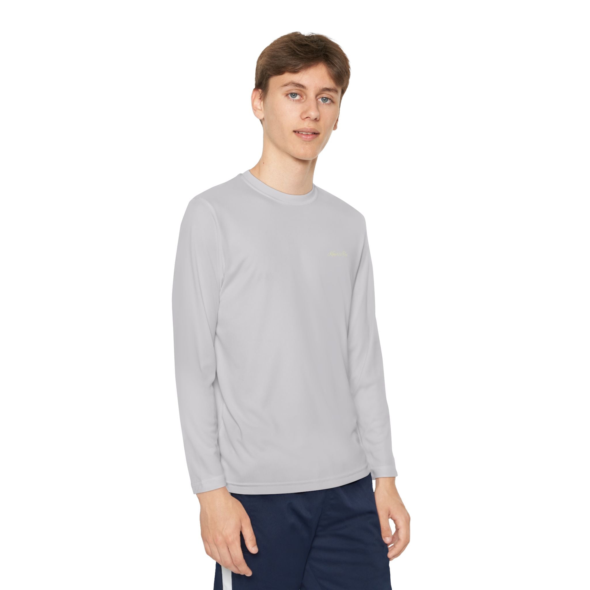 Eclipse-Youth Long Sleeve Tee — Minimal Gold Circle Back Logo