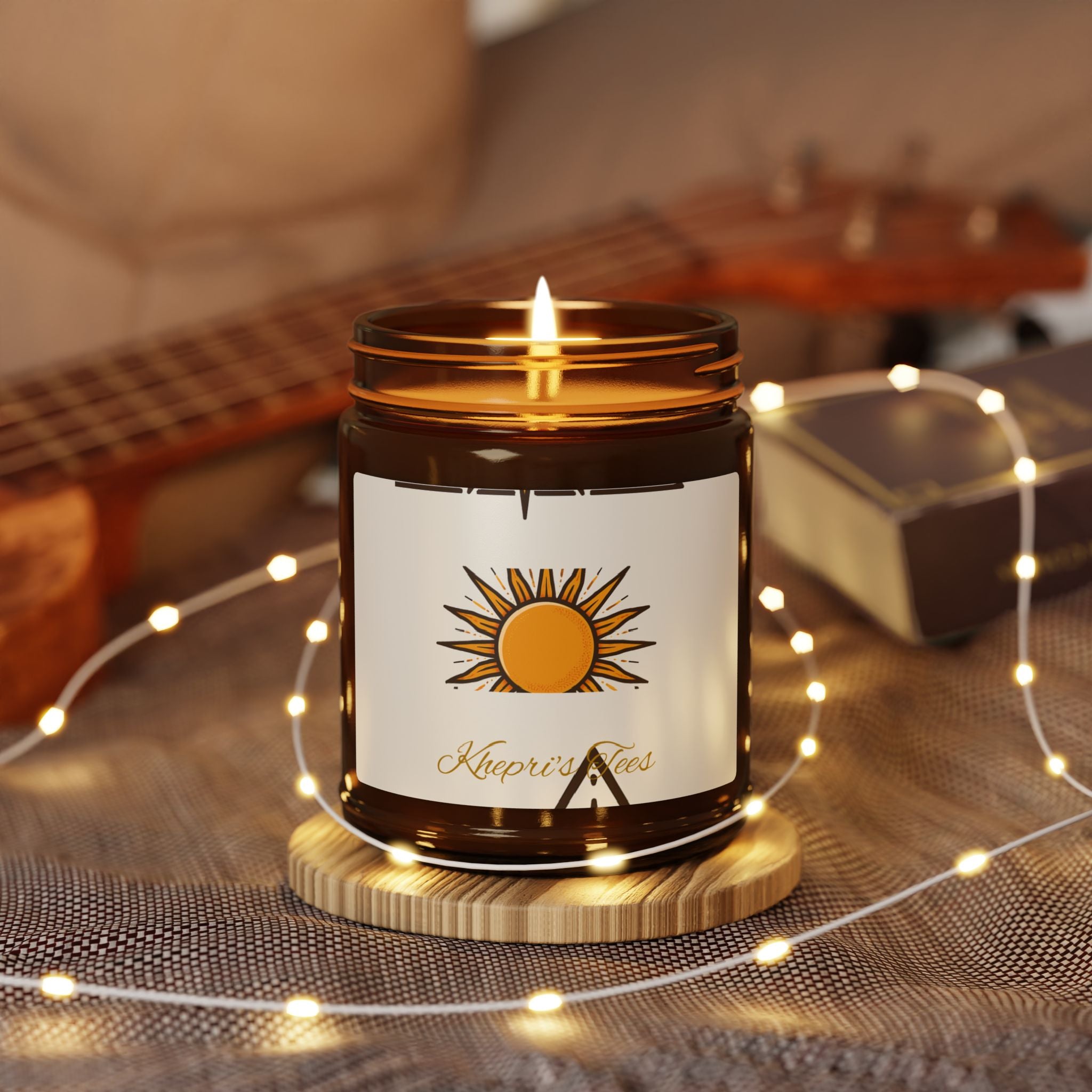 Soy Candle — Amber Jar with Sunflower Logo (Scented, Multi-Size)