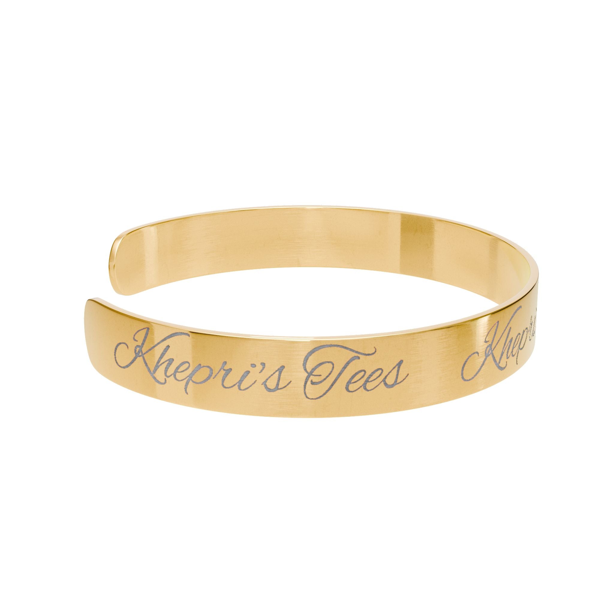 Khepri's Tees Engraved Rose Gold Cuff Bracelet