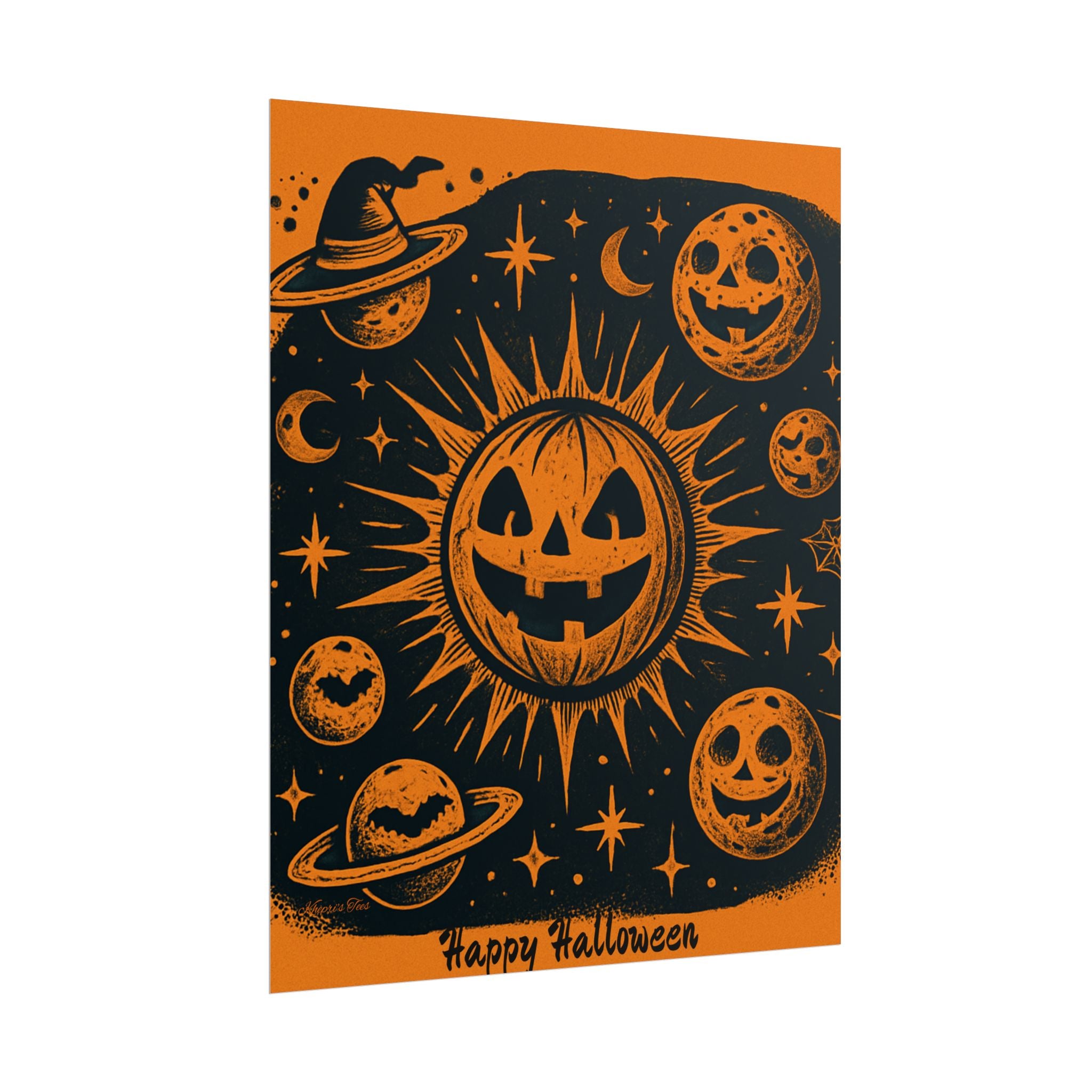 Sun & Friends- Halloween Rolled Poster, Spooky Wall Art, Fall Decor, Trick or Treat Print, Jack-o'-Lantern Home Decor