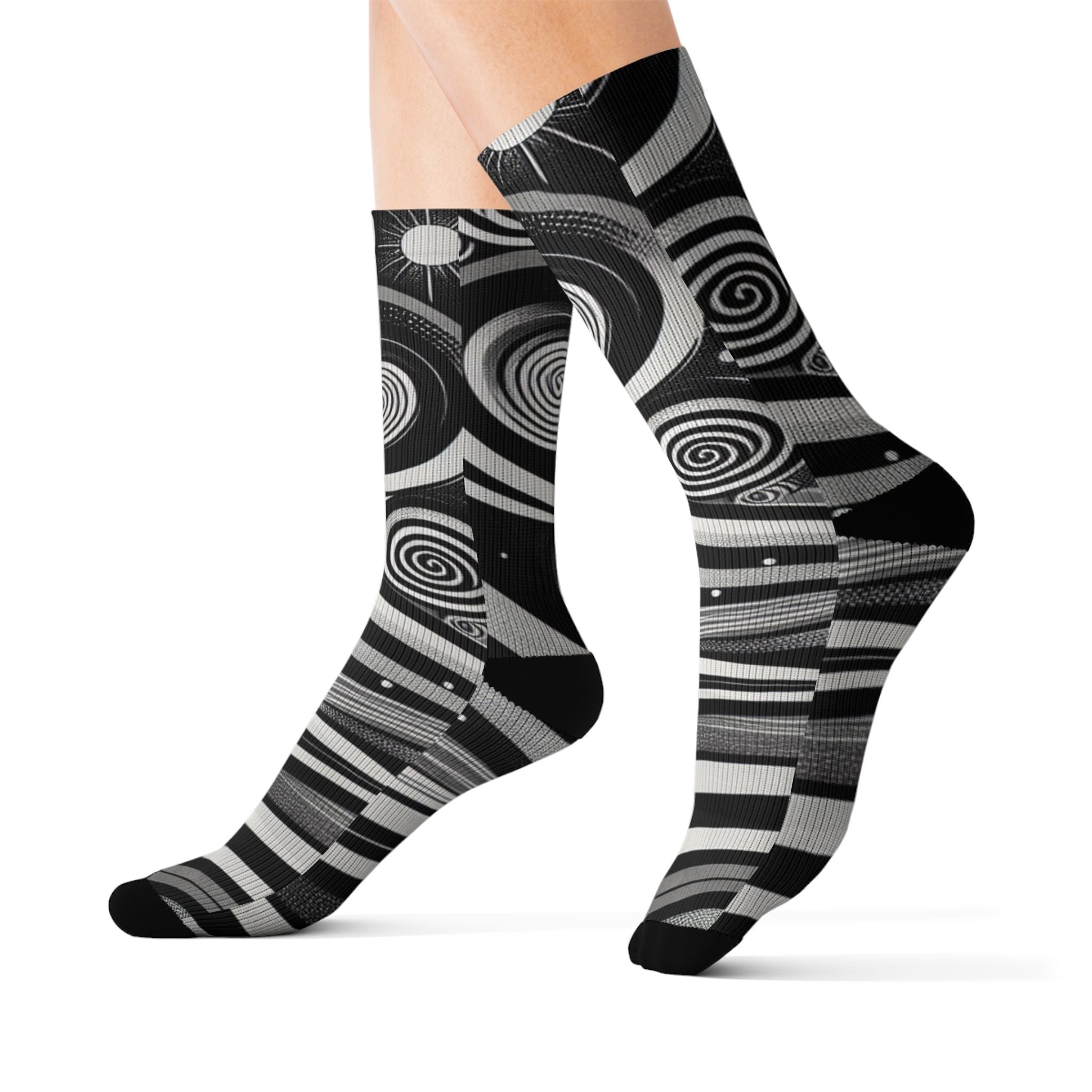 Blaq Stars- Socks, Unique Sublimation Socks for Astronomers, Gift for Space Lovers, Black and White Starry Design, Stylish [...]