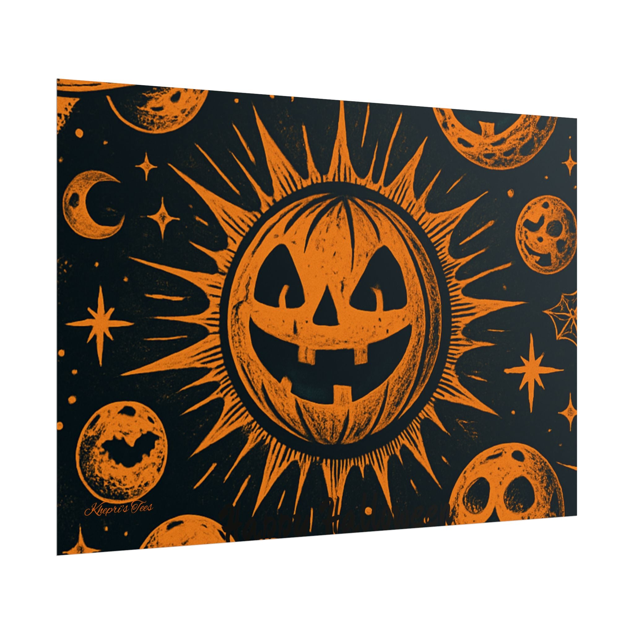 Sun & Friends- Halloween Rolled Poster, Spooky Wall Art, Fall Decor, Trick or Treat Print, Jack-o'-Lantern Home Decor