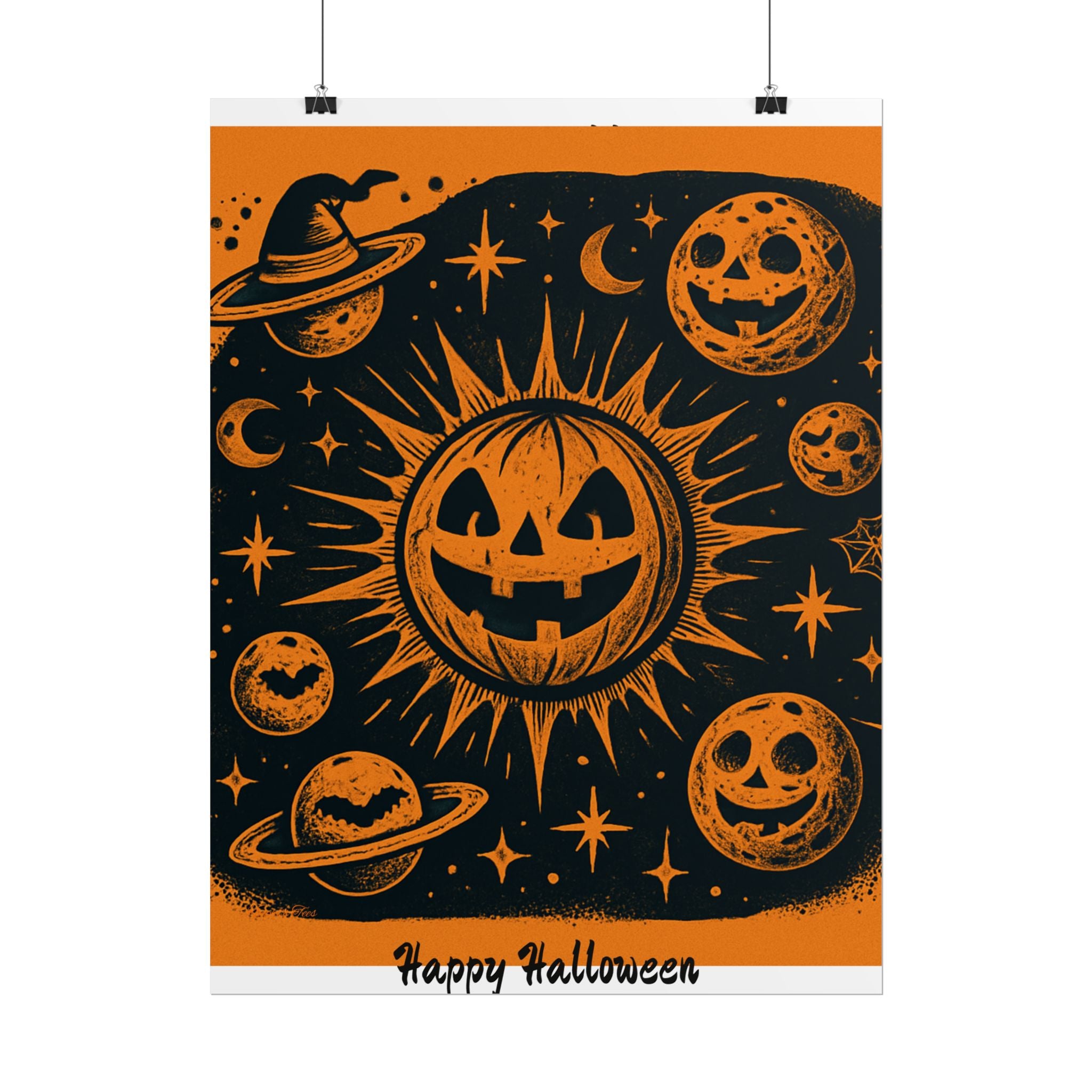 Sun & Friends- Halloween Rolled Poster, Spooky Wall Art, Fall Decor, Trick or Treat Print, Jack-o'-Lantern Home Decor