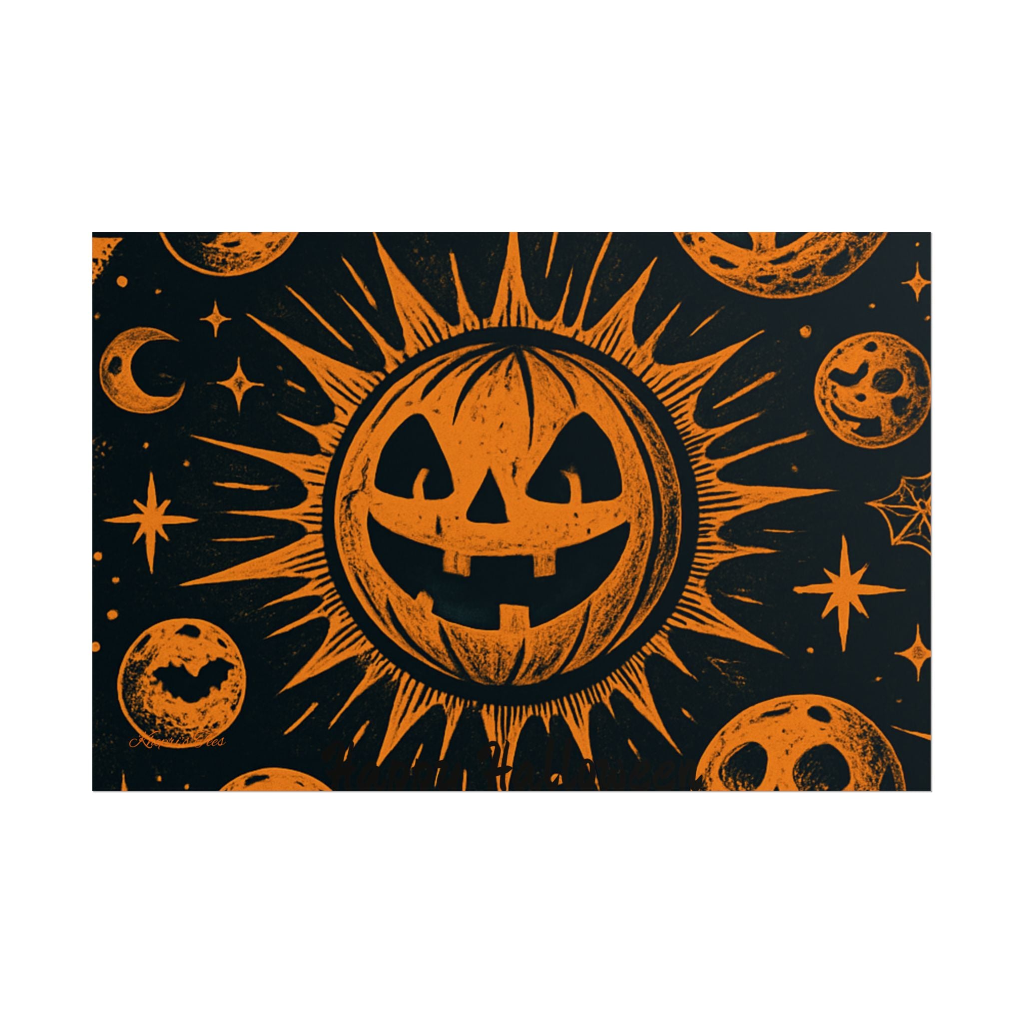 Sun & Friends- Halloween Rolled Poster, Spooky Wall Art, Fall Decor, Trick or Treat Print, Jack-o'-Lantern Home Decor