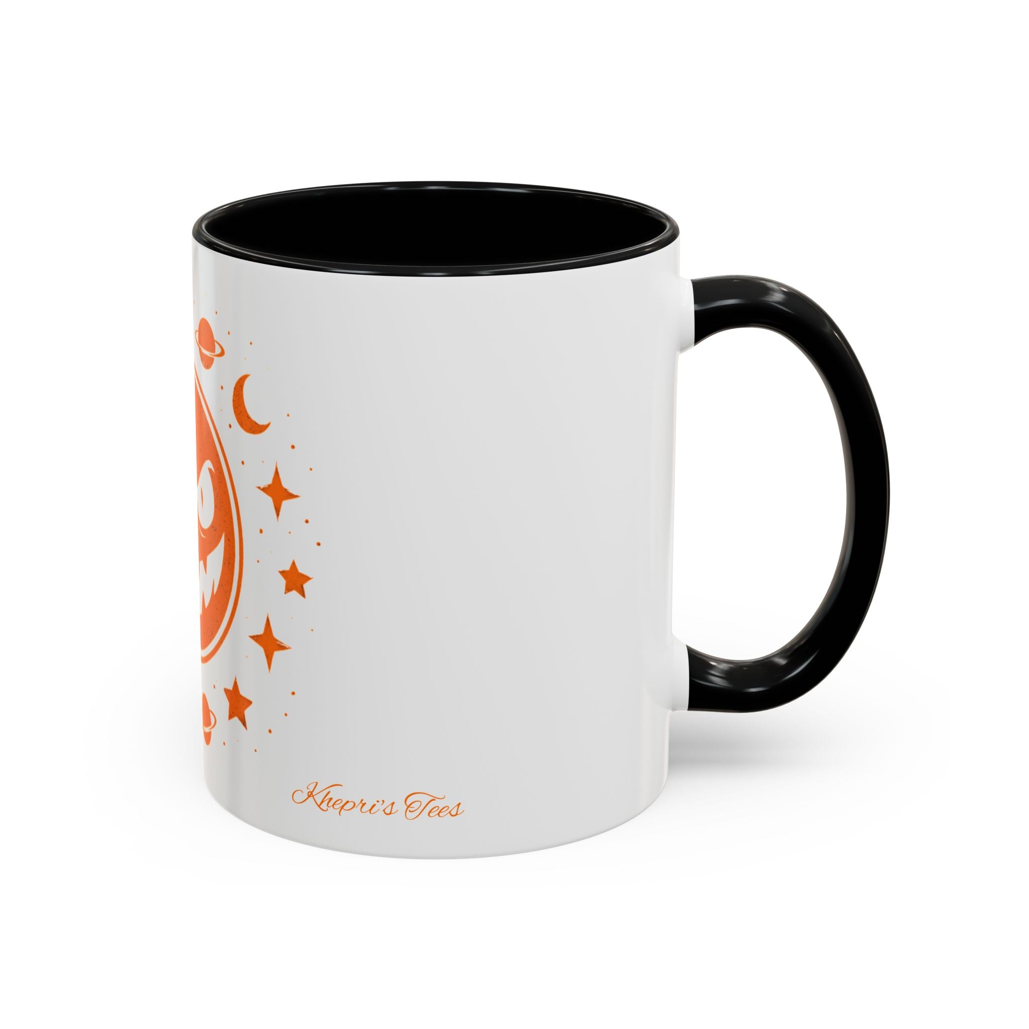 Cosmic Grin Coffee Mug - Fun Space Design, Halloween Gift, Unique Ceramic Mug, Sci-Fi Lover's Drinkware, Planetary Decor