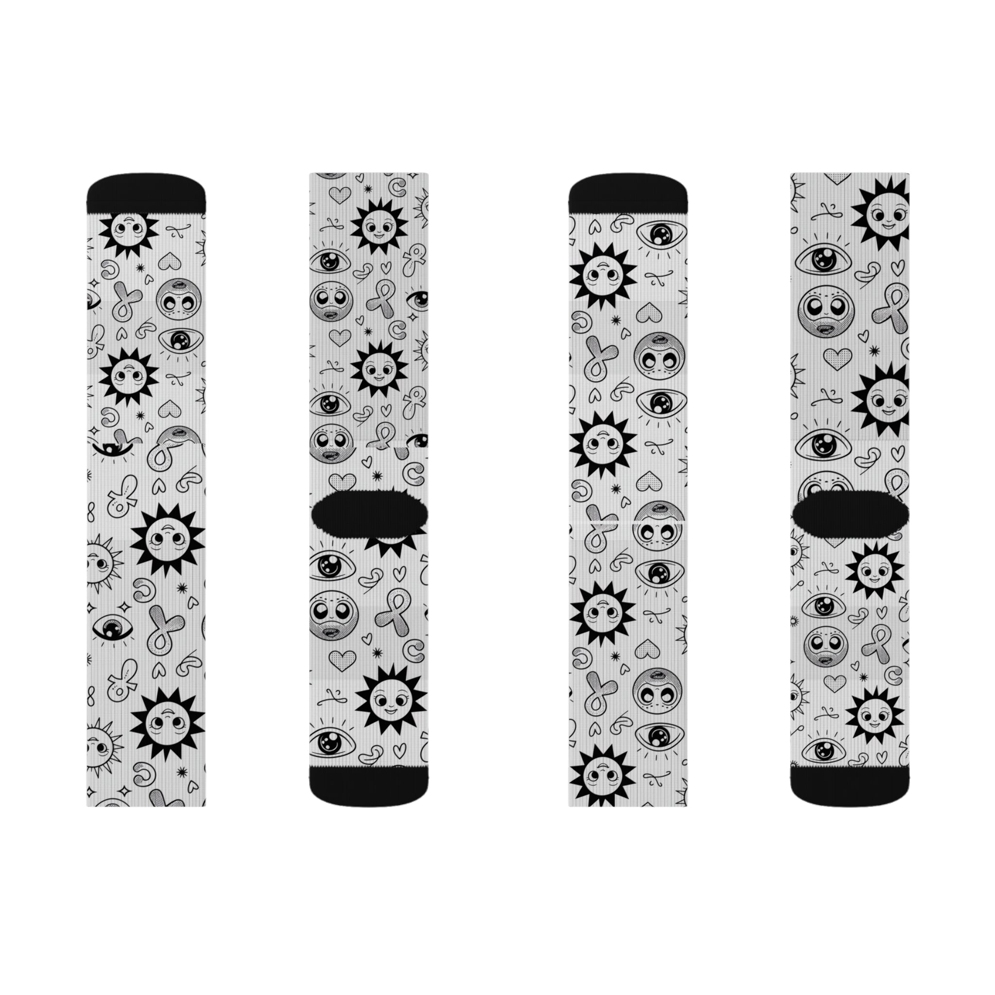Sun & Eye Sublimation Socks, Unique Patterned Crew Socks for Cozy Vibes, Gift for Friends, Funky Fashion Accessory, Perfect for All [...]