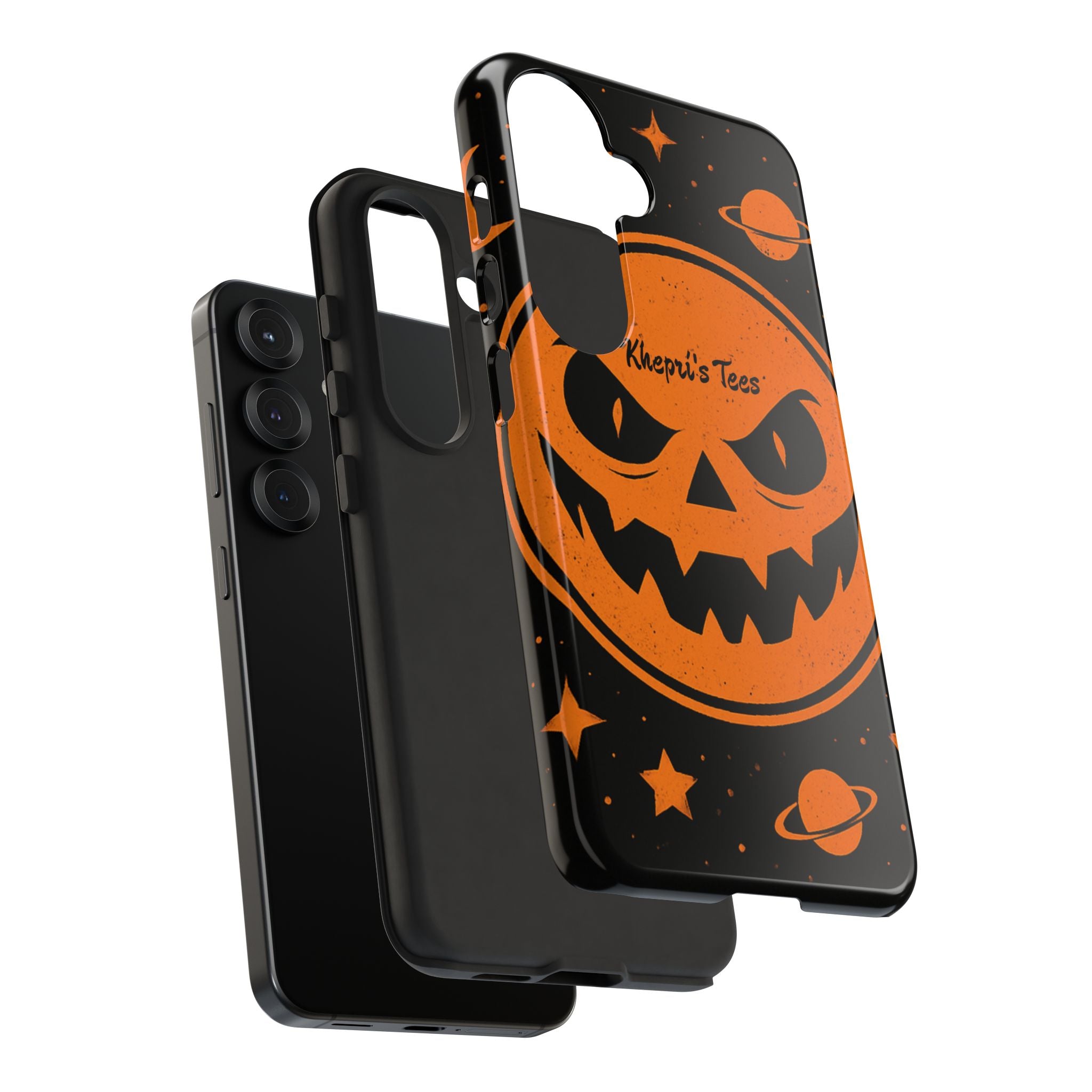 Halloween Monster Sun Phone Case, Spooky Cell Phone Cover, Tough Case for Halloween Lovers, Galaxy Print Phone Accessory, Kids & Adults Gift