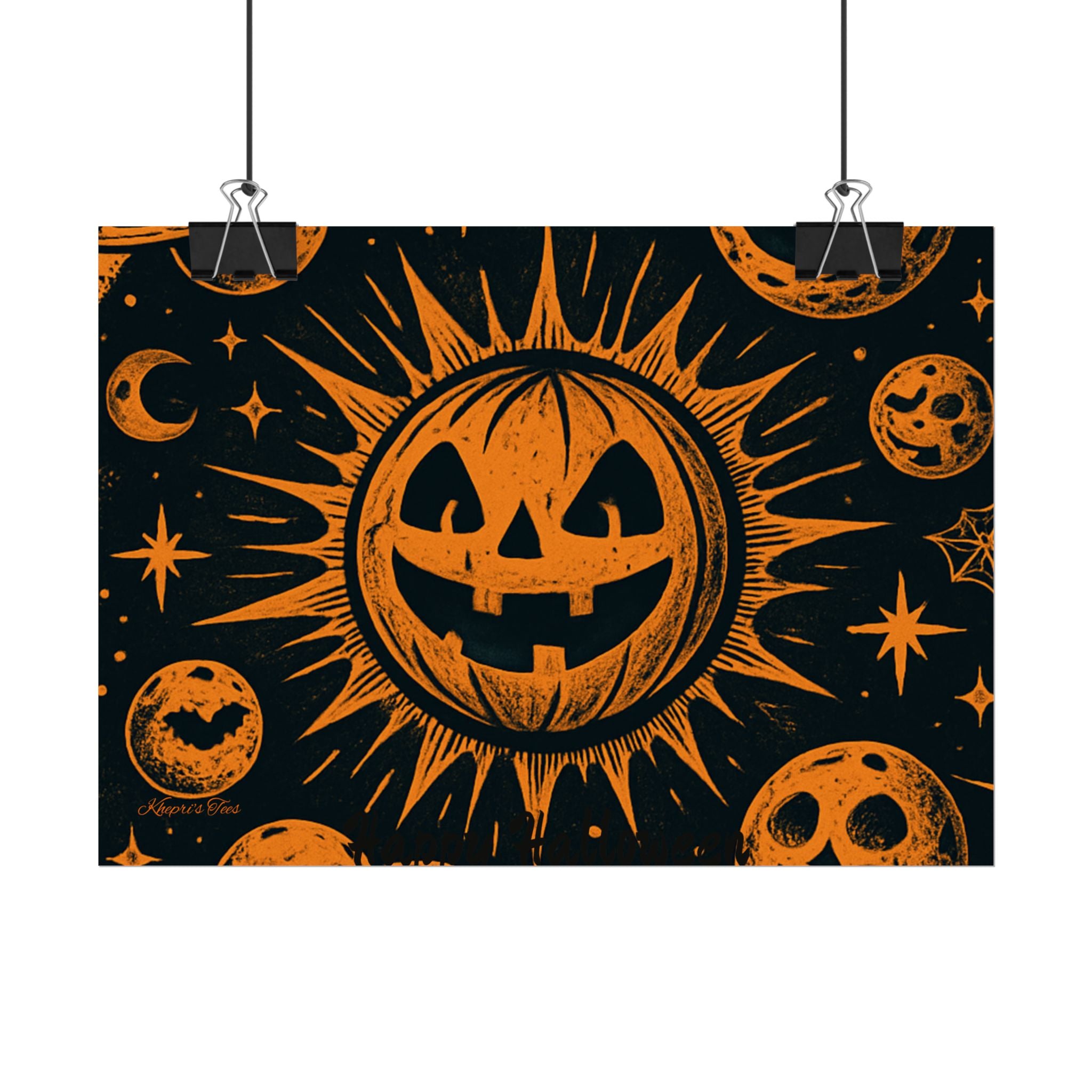 Sun & Friends- Halloween Rolled Poster, Spooky Wall Art, Fall Decor, Trick or Treat Print, Jack-o'-Lantern Home Decor
