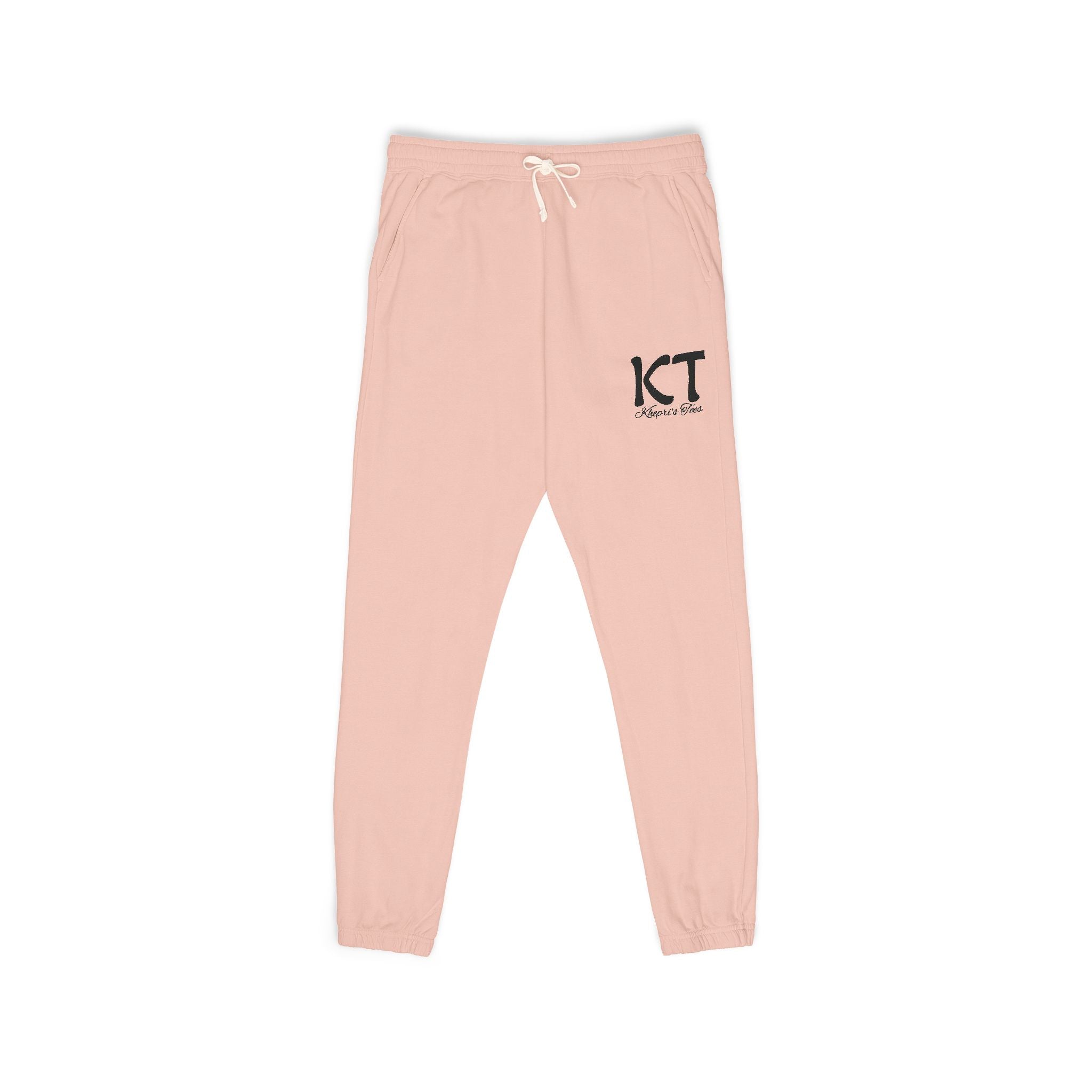 (Black) Comfy Fleece KT Sweatpants for Everyone - Cozy Loungewear, Perfect for Relaxing, Gifts, Travel, Indoor Wear, Khepri's Tees Fashion Pants