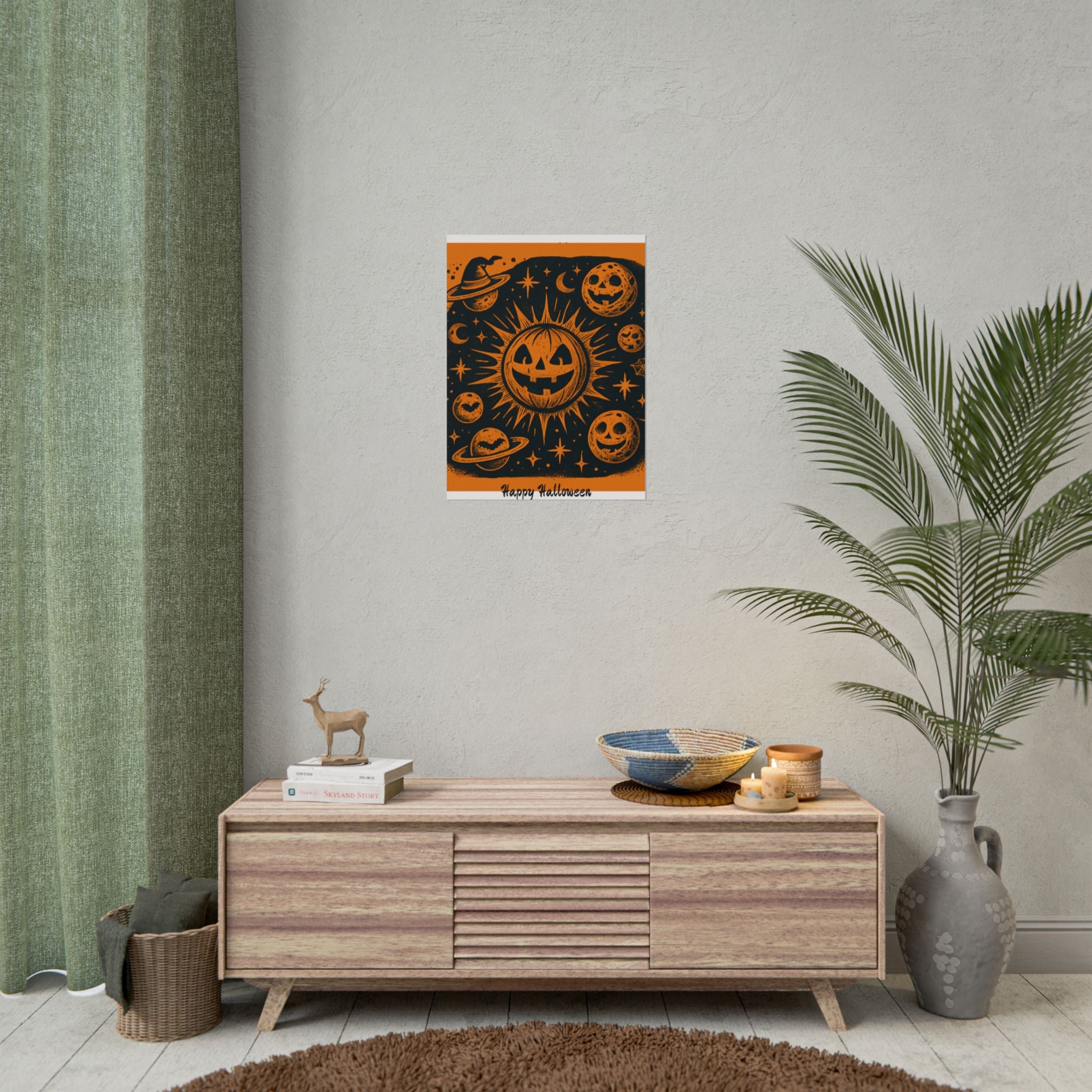 Sun & Friends- Halloween Rolled Poster, Spooky Wall Art, Fall Decor, Trick or Treat Print, Jack-o'-Lantern Home Decor