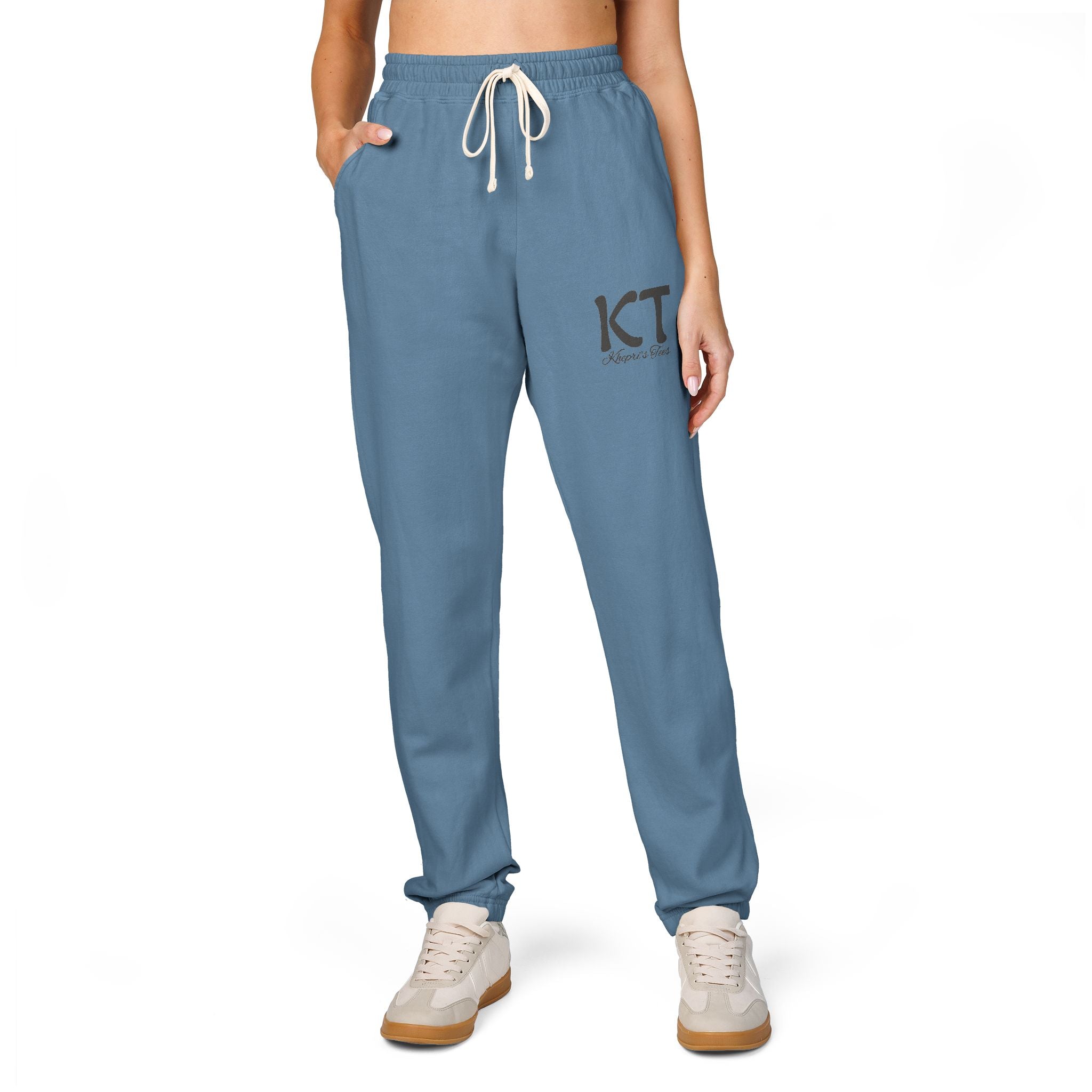 (Black) Comfy Fleece KT Sweatpants for Everyone - Cozy Loungewear, Perfect for Relaxing, Gifts, Travel, Indoor Wear, Khepri's Tees Fashion Pants
