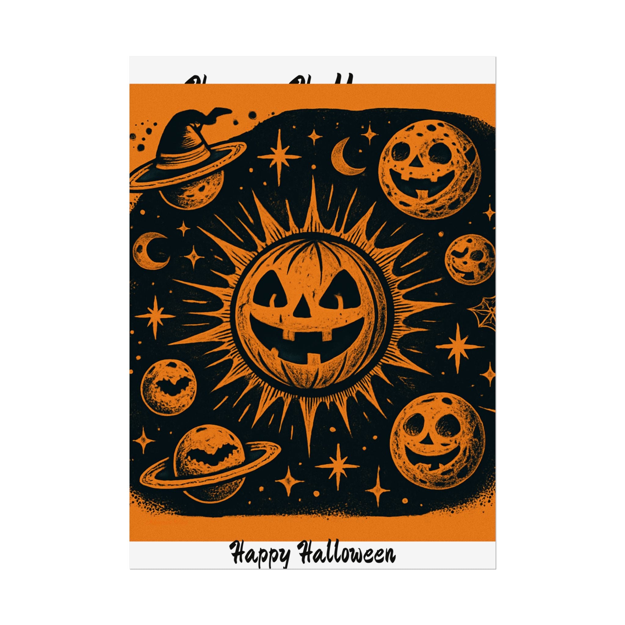 Sun & Friends- Halloween Rolled Poster, Spooky Wall Art, Fall Decor, Trick or Treat Print, Jack-o'-Lantern Home Decor