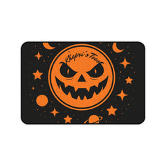 Halloween Desk Mat, Spooky Desk Accessories, Gamer Mouse Pad, Fall Decor, Pumpkin and Stars Design