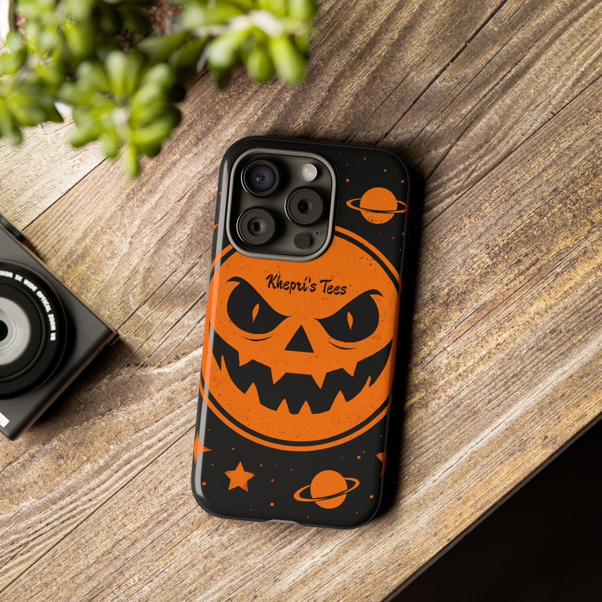 Halloween Monster Sun Phone Case, Spooky Cell Phone Cover, Tough Case for Halloween Lovers, Galaxy Print Phone Accessory, Kids & Adults Gift