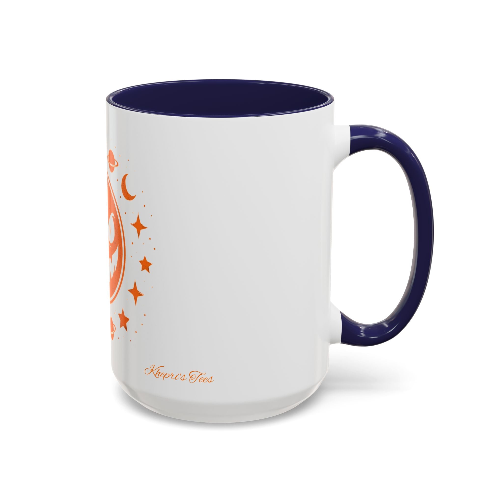 Cosmic Grin Coffee Mug - Fun Space Design, Halloween Gift, Unique Ceramic Mug, Sci-Fi Lover's Drinkware, Planetary Decor