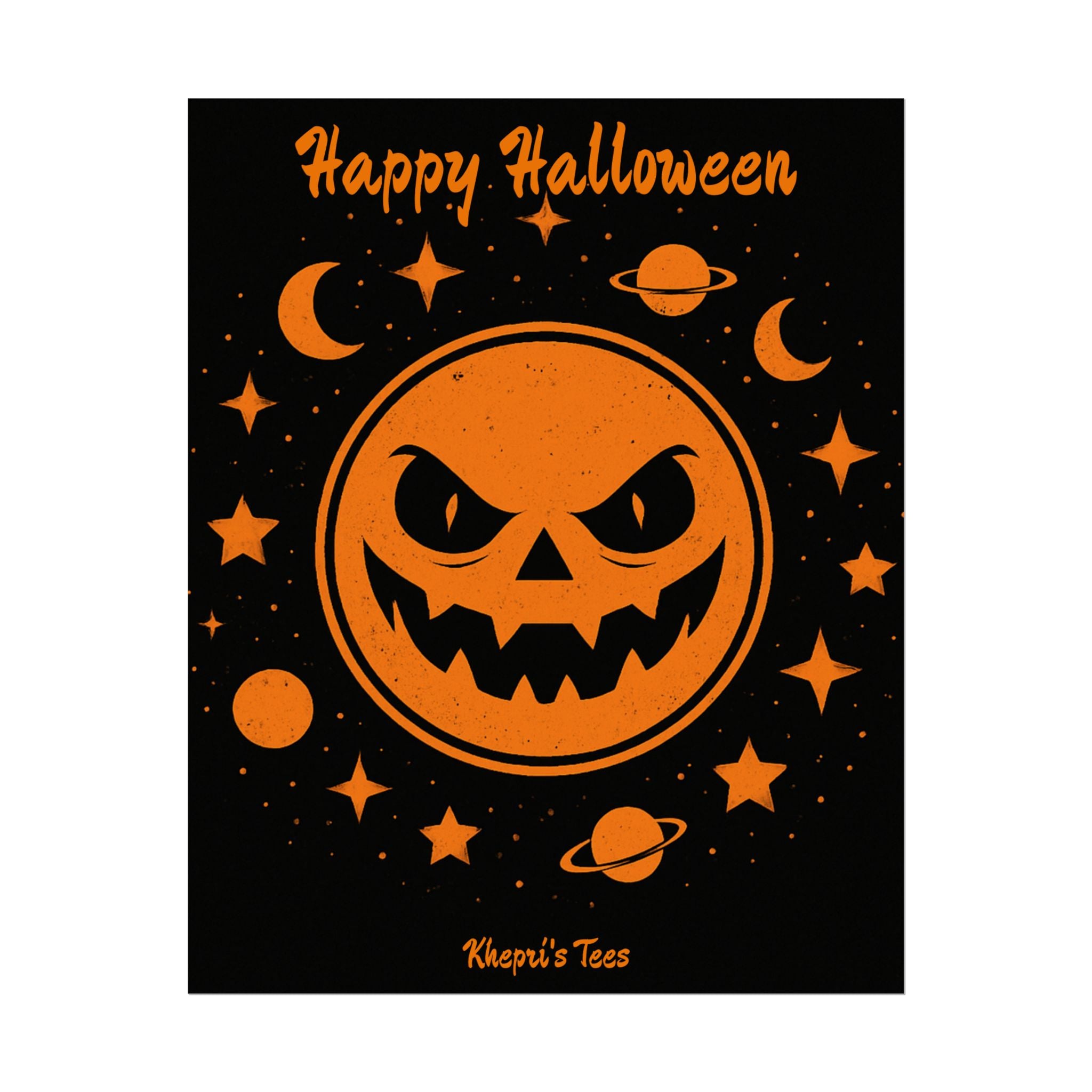 Halloween Rolled Poster, Spooky Wall Art, Fall Decor, Trick or Treat Print, Jack-o'-Lantern Home Decor