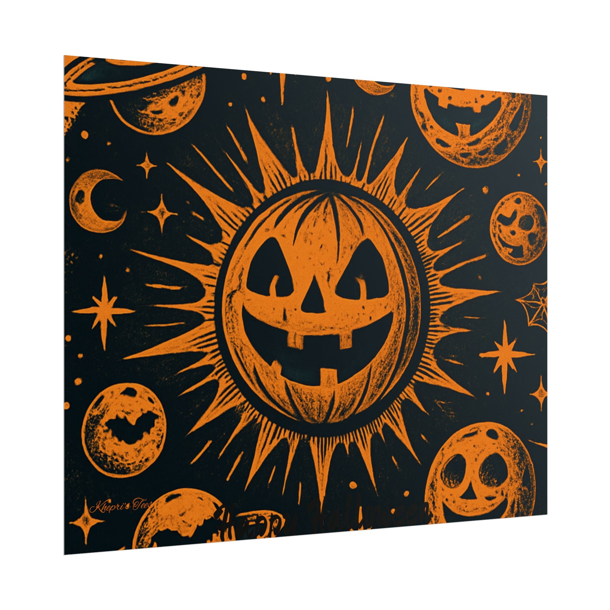 Sun & Friends- Halloween Rolled Poster, Spooky Wall Art, Fall Decor, Trick or Treat Print, Jack-o'-Lantern Home Decor