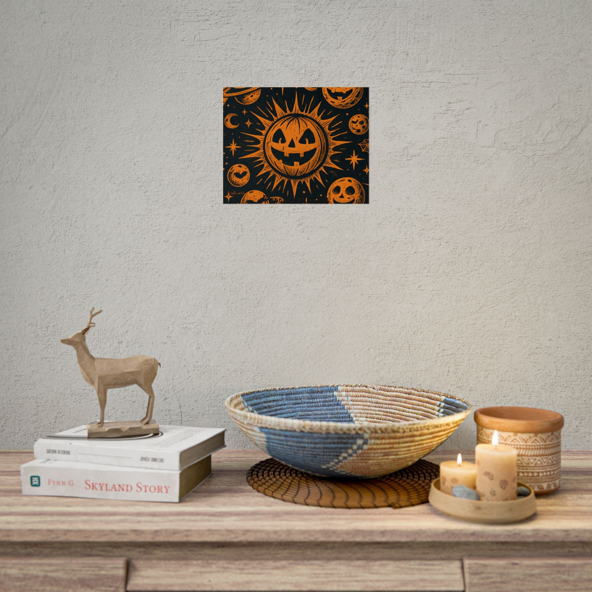 Sun & Friends- Halloween Rolled Poster, Spooky Wall Art, Fall Decor, Trick or Treat Print, Jack-o'-Lantern Home Decor