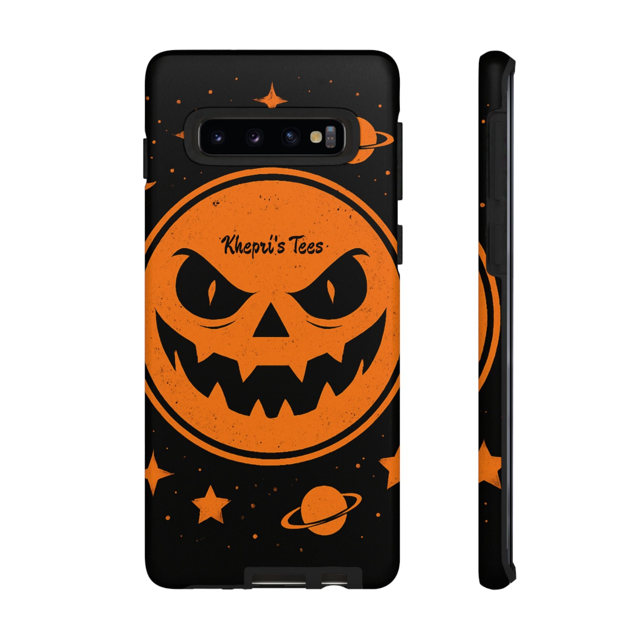 Halloween Monster Sun Phone Case, Spooky Cell Phone Cover, Tough Case for Halloween Lovers, Galaxy Print Phone Accessory, Kids & Adults Gift