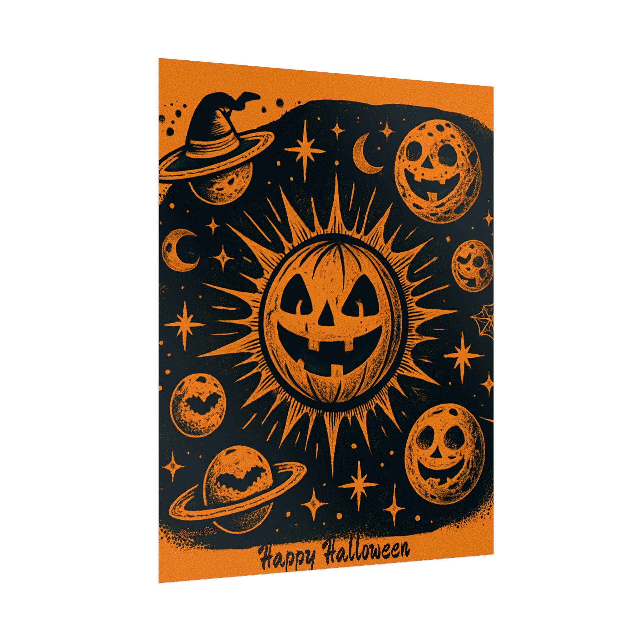 Sun & Friends- Halloween Rolled Poster, Spooky Wall Art, Fall Decor, Trick or Treat Print, Jack-o'-Lantern Home Decor