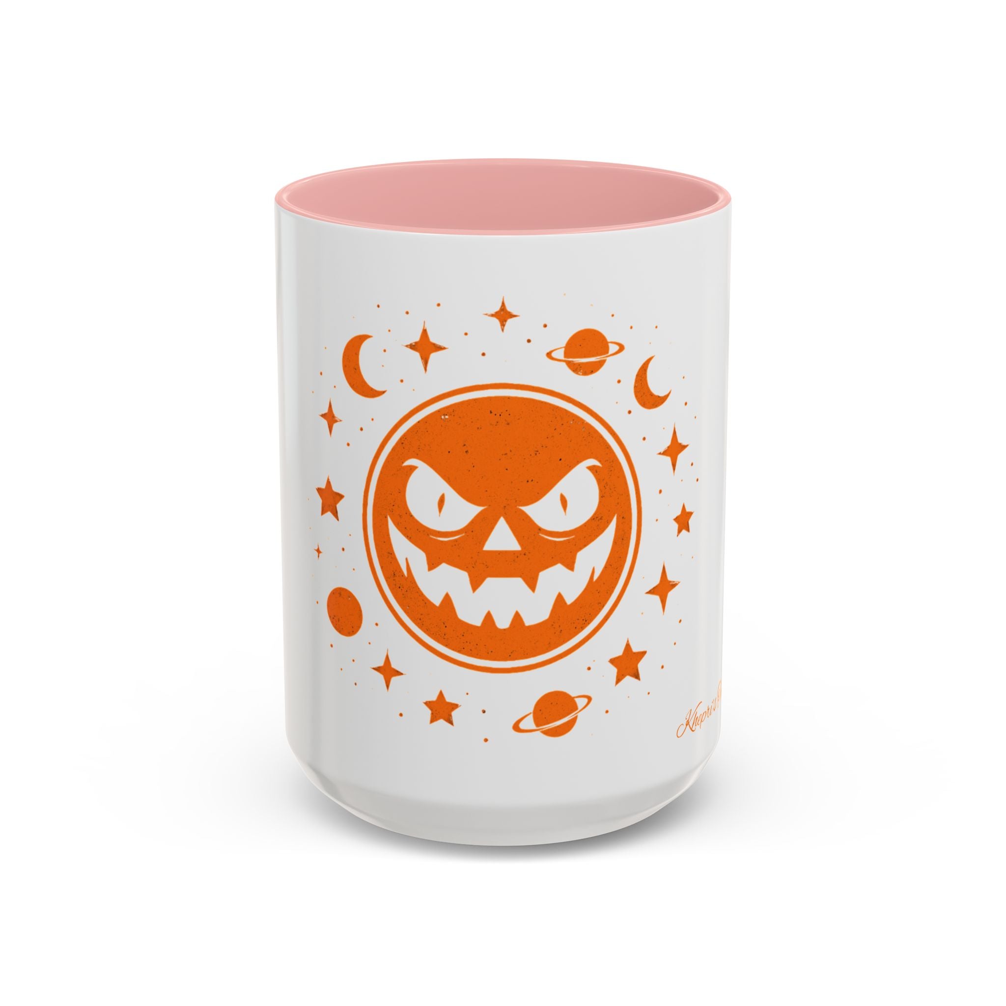 Cosmic Grin Coffee Mug - Fun Space Design, Halloween Gift, Unique Ceramic Mug, Sci-Fi Lover's Drinkware, Planetary Decor