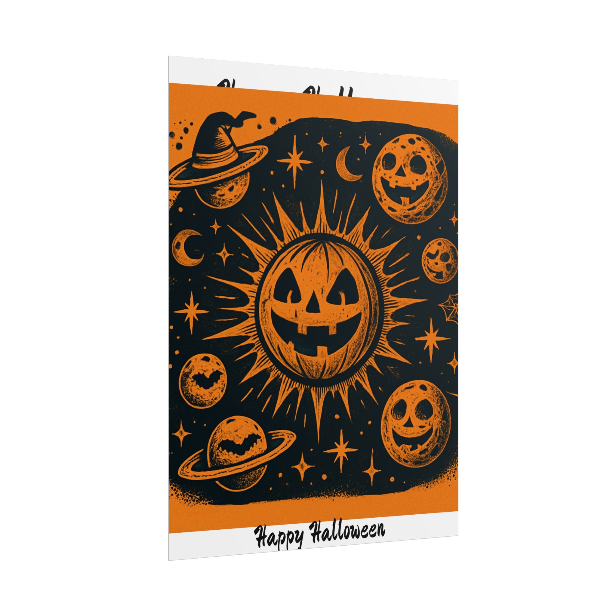 Sun & Friends- Halloween Rolled Poster, Spooky Wall Art, Fall Decor, Trick or Treat Print, Jack-o'-Lantern Home Decor