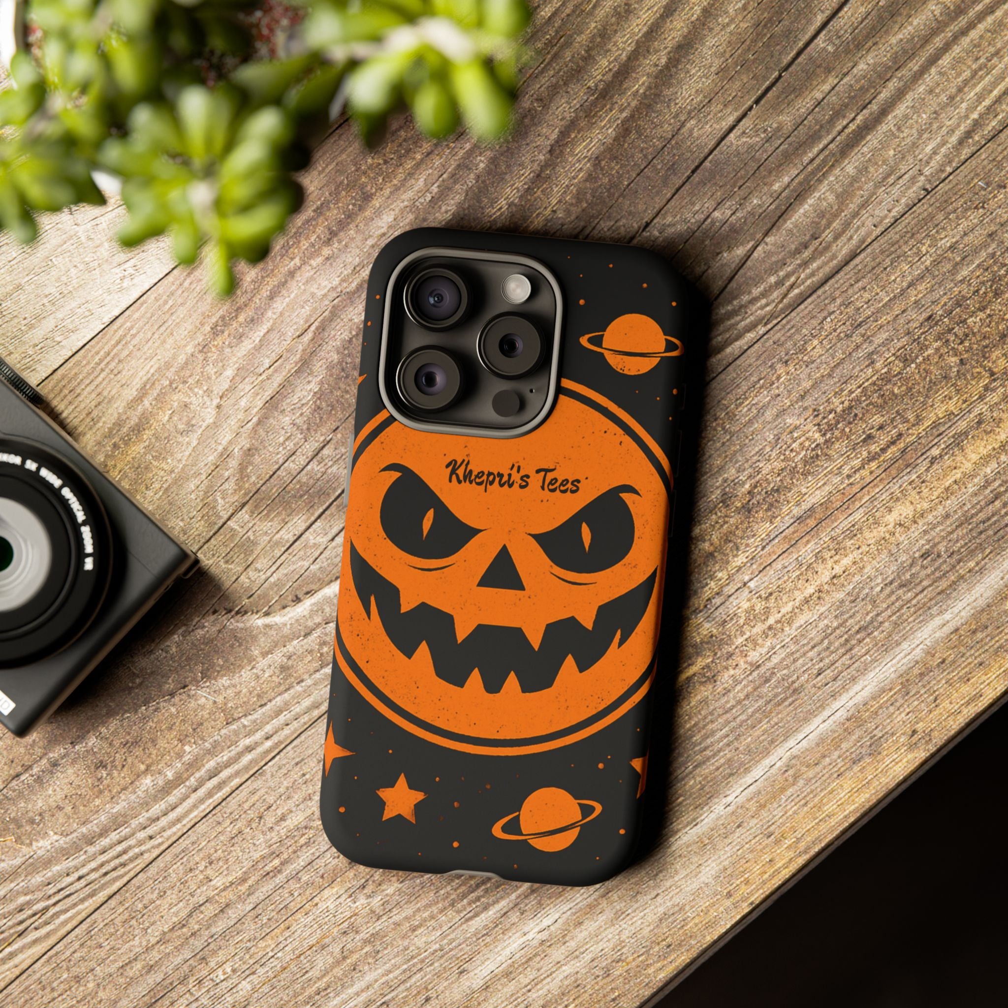 Halloween Monster Sun Phone Case, Spooky Cell Phone Cover, Tough Case for Halloween Lovers, Galaxy Print Phone Accessory, Kids & Adults Gift