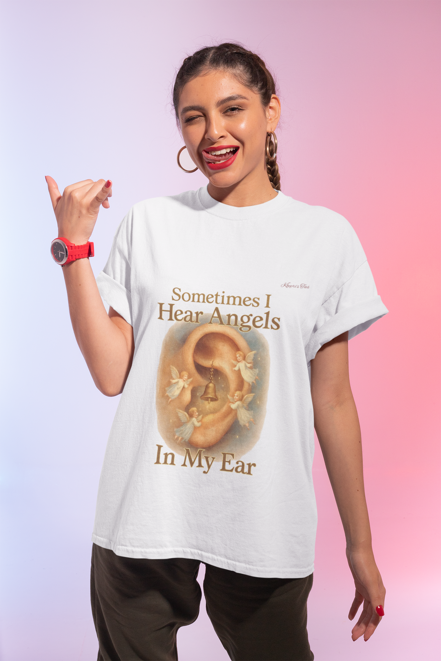 Tinnitus- Unisex T-Shirt, Spiritual Tee| I Hear-Angels in My Ear| Gift for The Gifted, Believers, Casual Wear, Inspirational Top