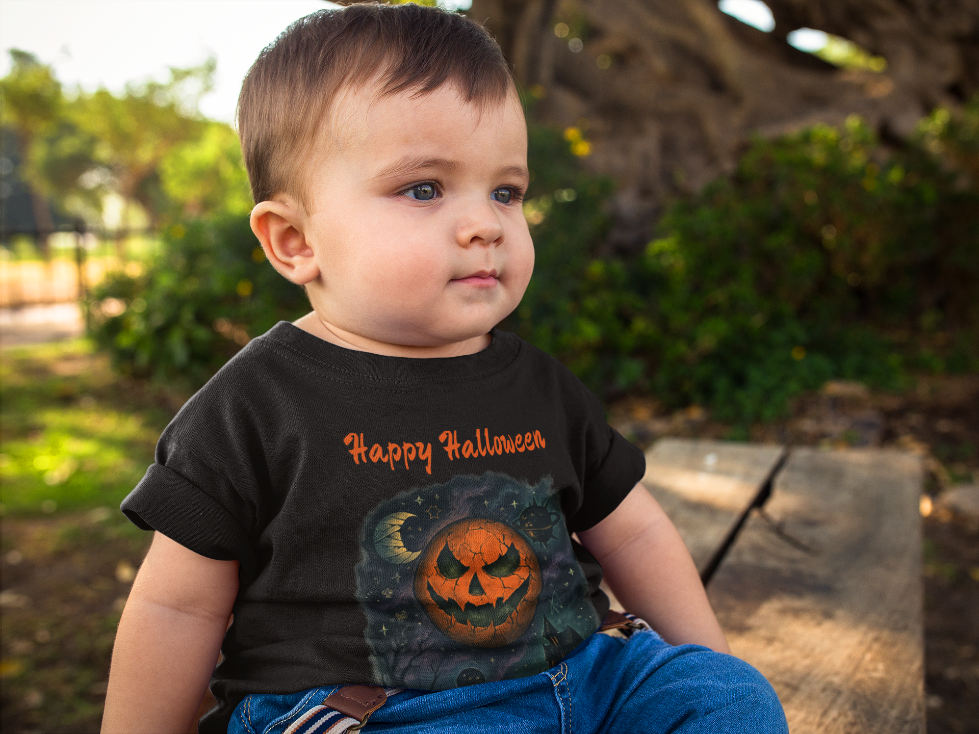 Monster Sun, Mummy Moon, Cute Halloween Shirt, Kids Halloween Costume, Spooky Toddler Clothing, Egyptian Sun God, Scary Moon,Happy Halloween T-Shirt