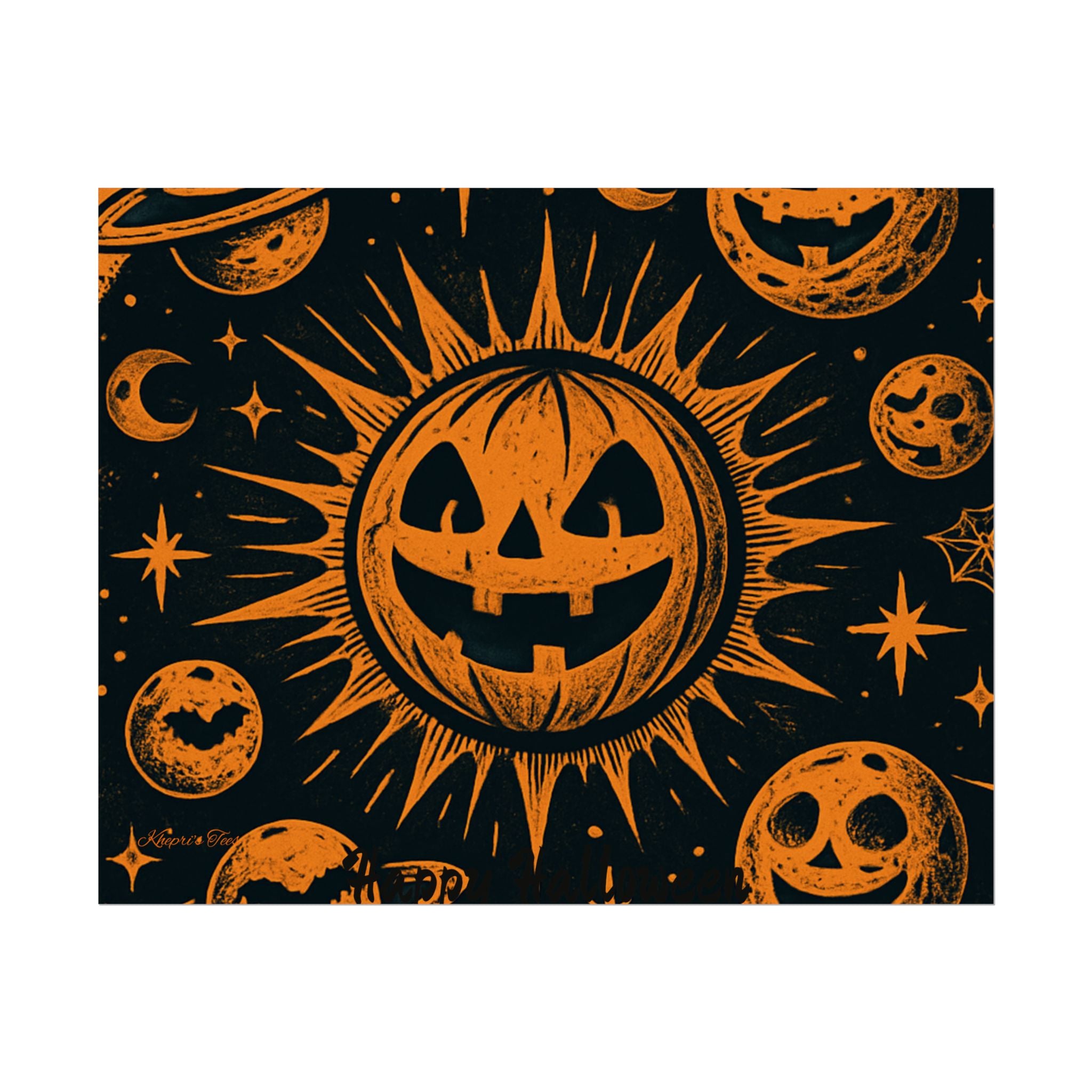 Sun & Friends- Halloween Rolled Poster, Spooky Wall Art, Fall Decor, Trick or Treat Print, Jack-o'-Lantern Home Decor