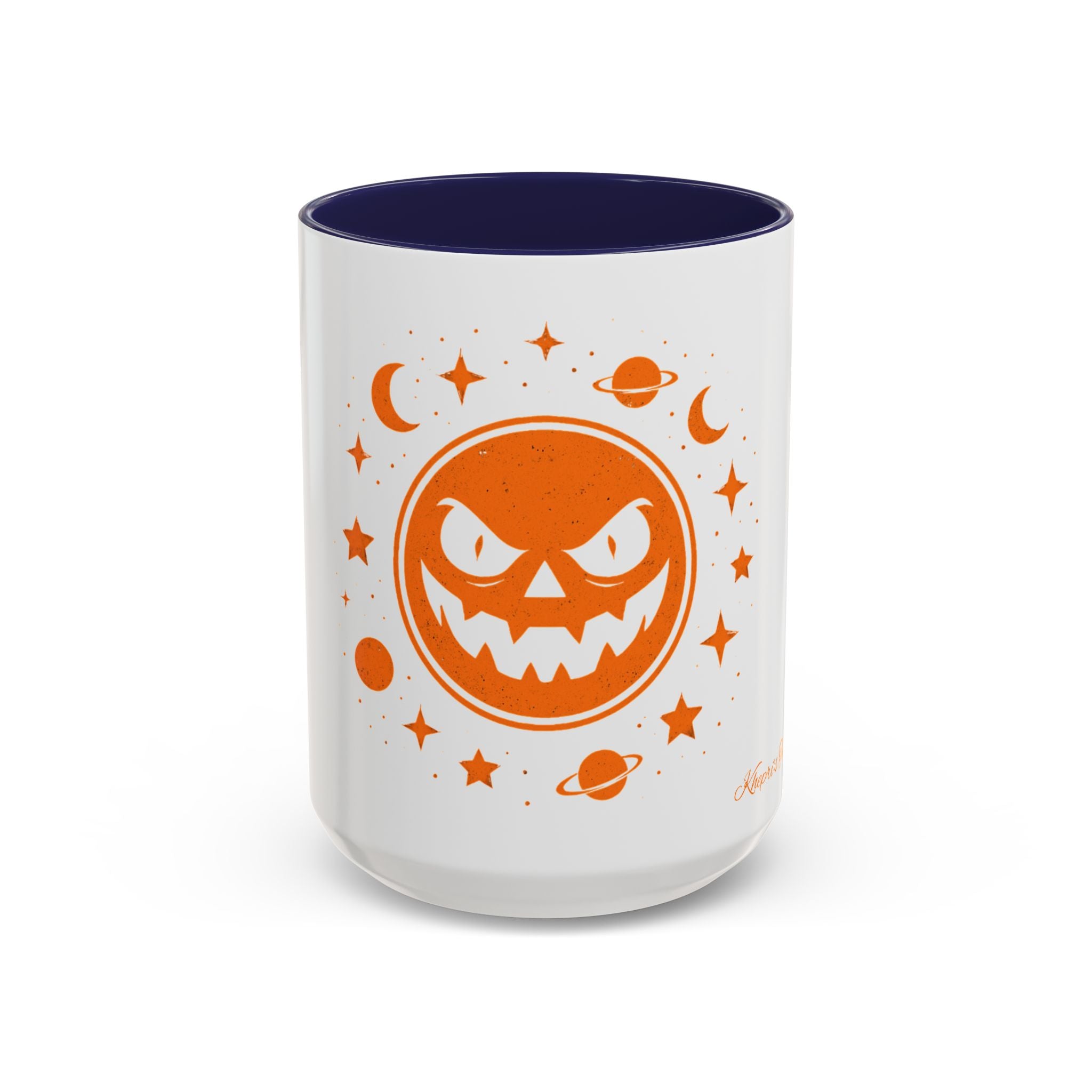 Cosmic Grin Coffee Mug - Fun Space Design, Halloween Gift, Unique Ceramic Mug, Sci-Fi Lover's Drinkware, Planetary Decor