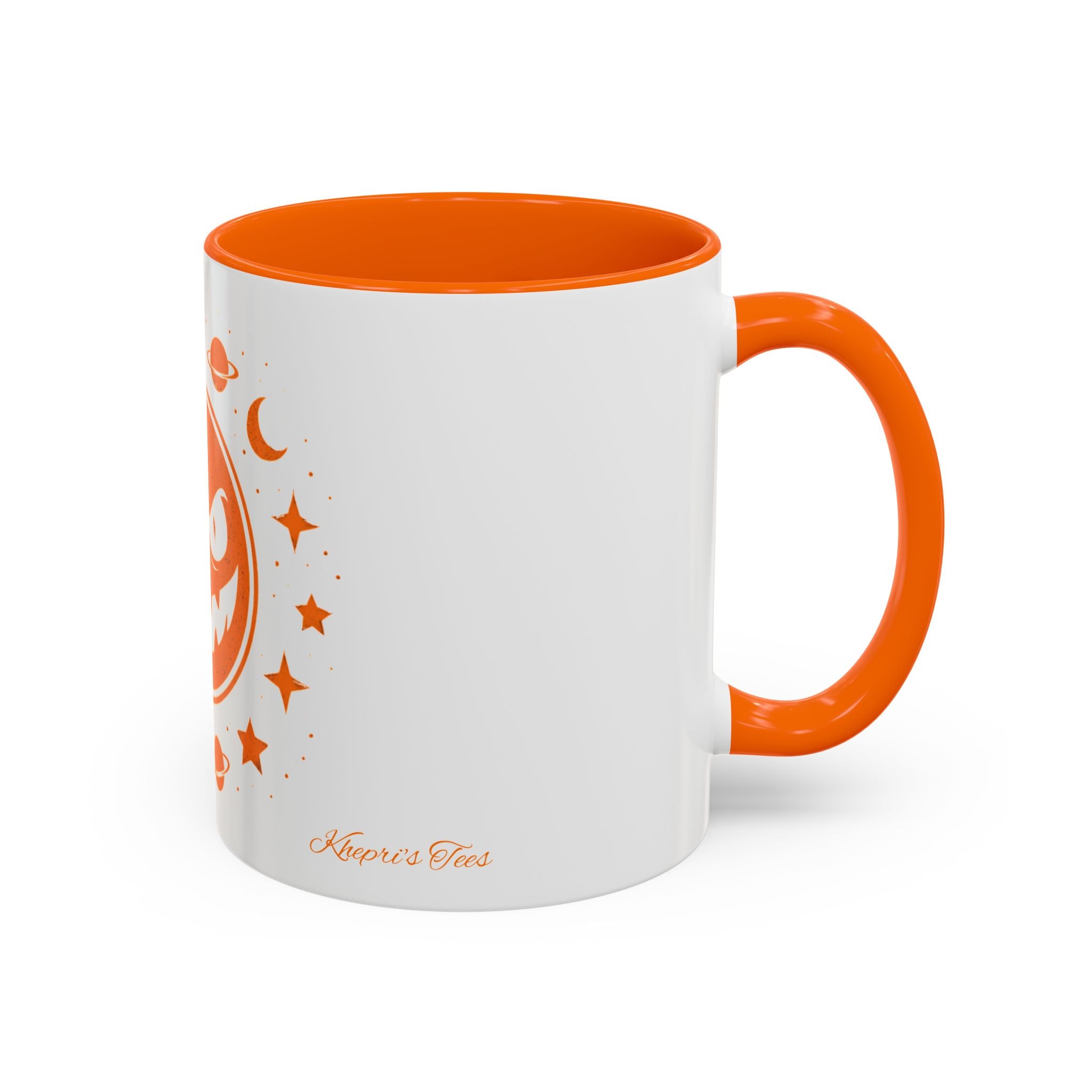 Cosmic Grin Coffee Mug - Fun Space Design, Halloween Gift, Unique Ceramic Mug, Sci-Fi Lover's Drinkware, Planetary Decor