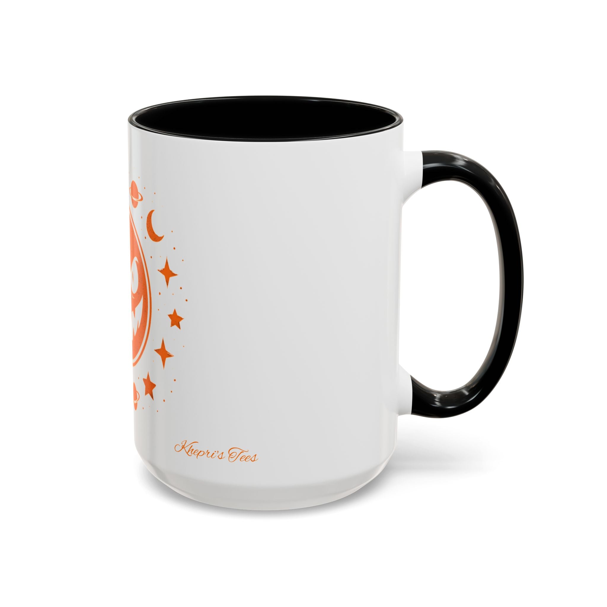 Cosmic Grin Coffee Mug - Fun Space Design, Halloween Gift, Unique Ceramic Mug, Sci-Fi Lover's Drinkware, Planetary Decor
