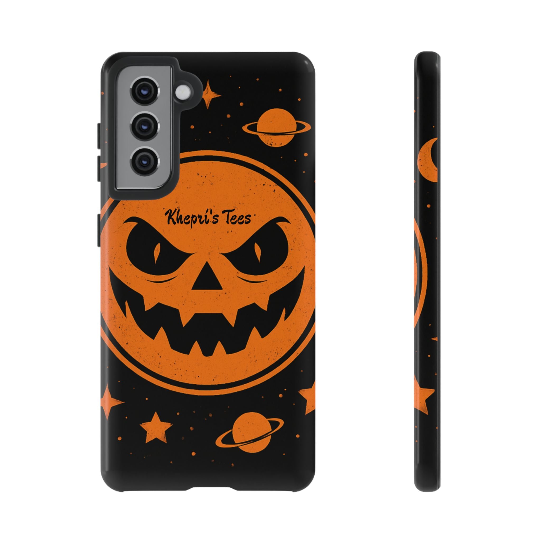 Halloween Monster Sun Phone Case, Spooky Cell Phone Cover, Tough Case for Halloween Lovers, Galaxy Print Phone Accessory, Kids & Adults Gift