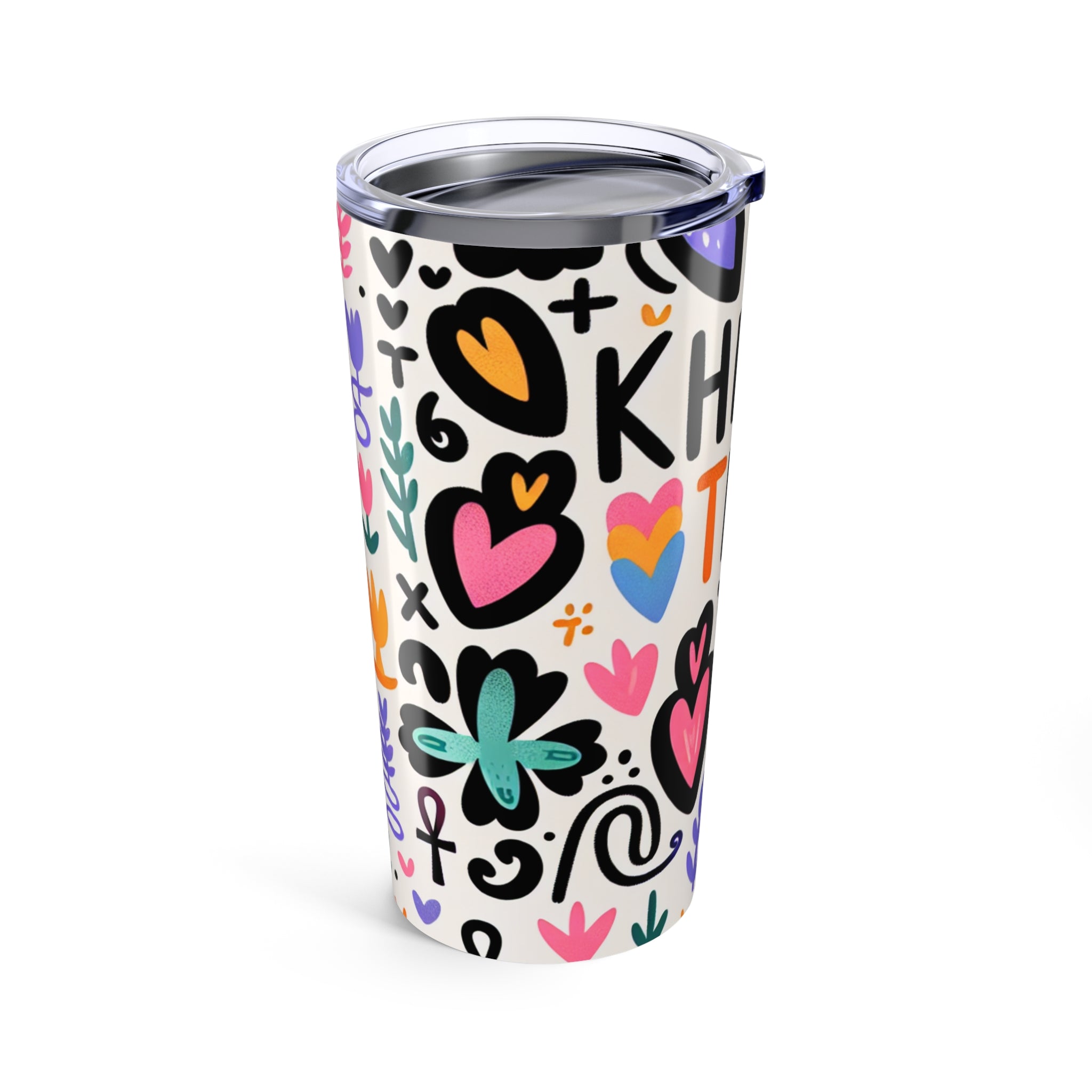 Khepri's Tees Pink Doodle 20oz Tumbler — Girly Feminine Drinkware
