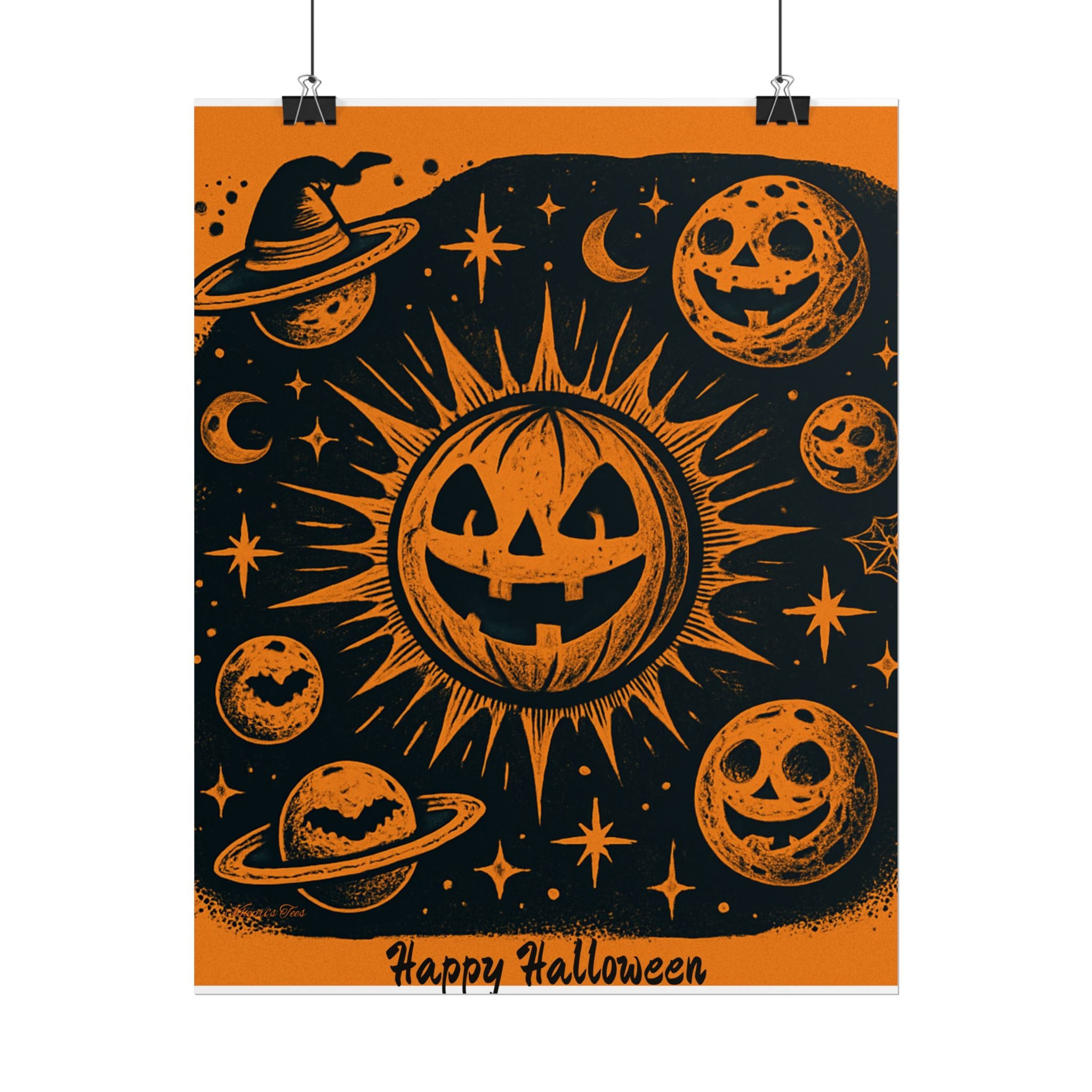 Sun & Friends- Halloween Rolled Poster, Spooky Wall Art, Fall Decor, Trick or Treat Print, Jack-o'-Lantern Home Decor