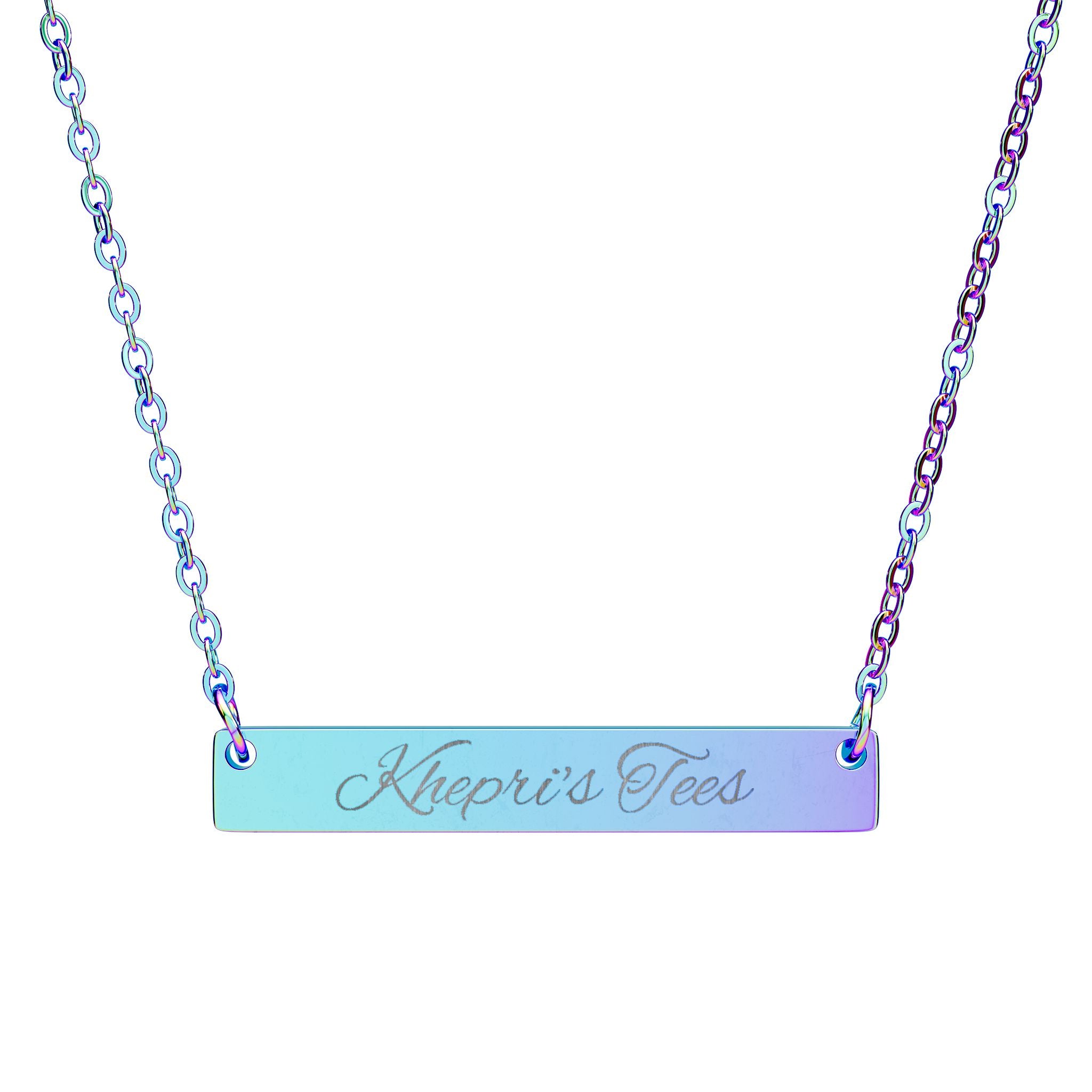 Khepri's Tees-Engraved Bar Necklace