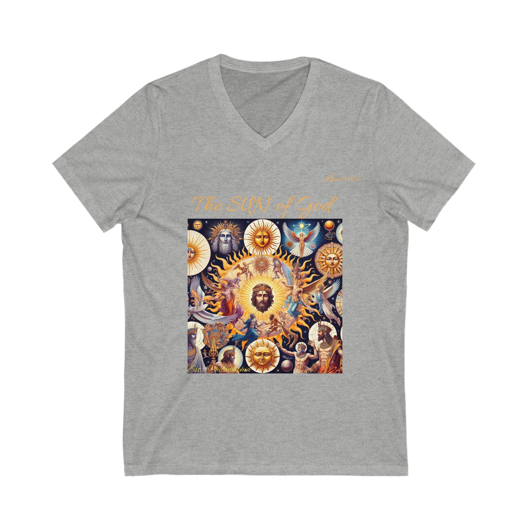 Sun of God-Unisex Jersey Short Sleeve V-Neck Tee