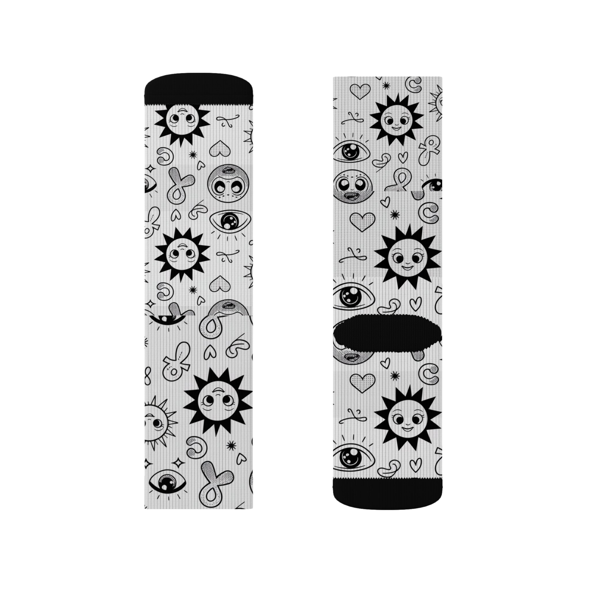 Sun & Eye Sublimation Socks, Unique Patterned Crew Socks for Cozy Vibes, Gift for Friends, Funky Fashion Accessory, Perfect for All [...]